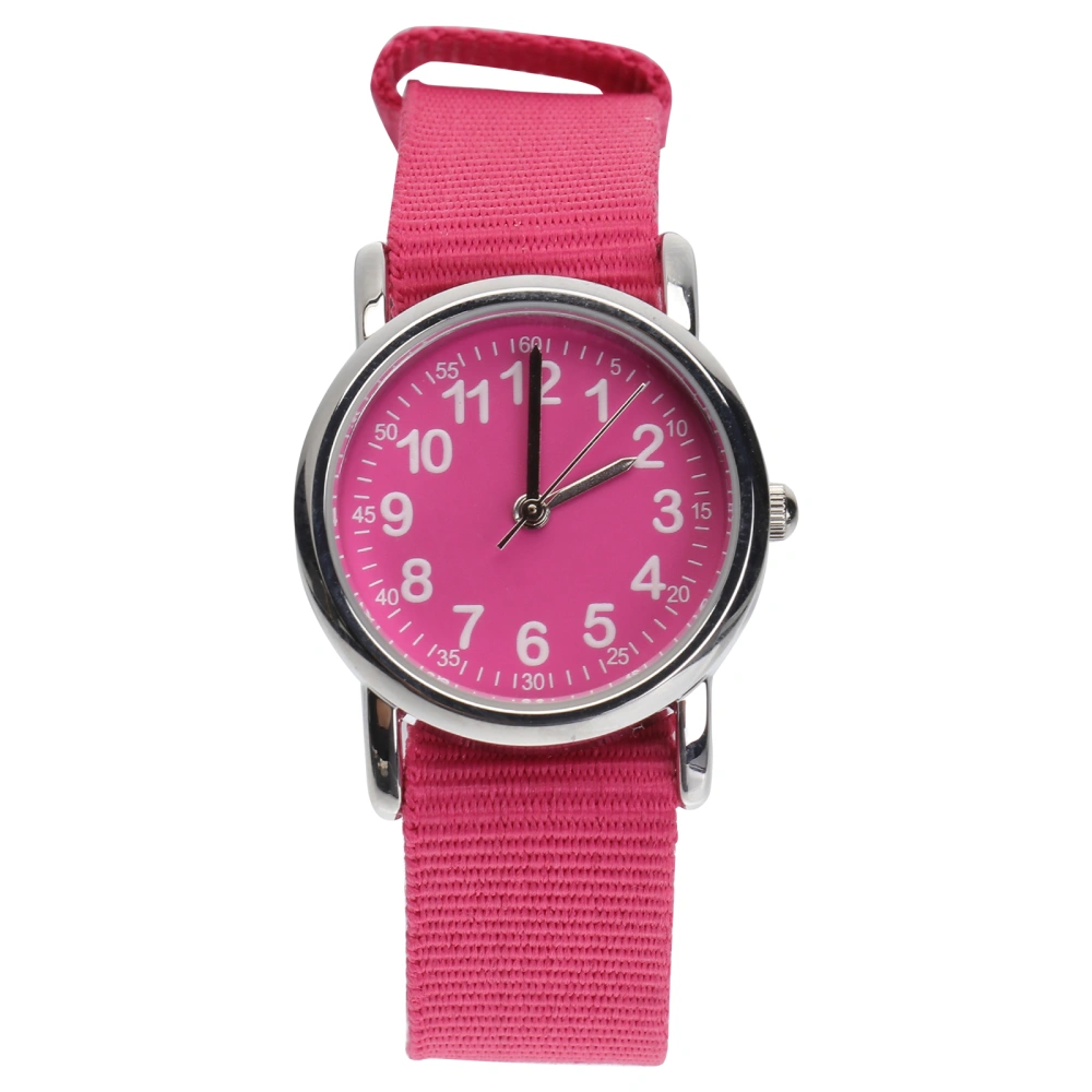 Braided Watch Band Waterproof Wrist Watch Fashion Quartz Watch Kids Watch Rosy