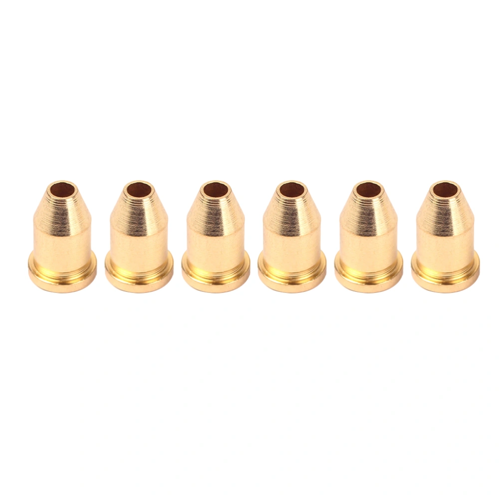 6pcs Bullet Shape External Thread Guitar String Caps Mounting Buckle Through Body Ferrules Bushing Parts Guitar Accessories (Golden)