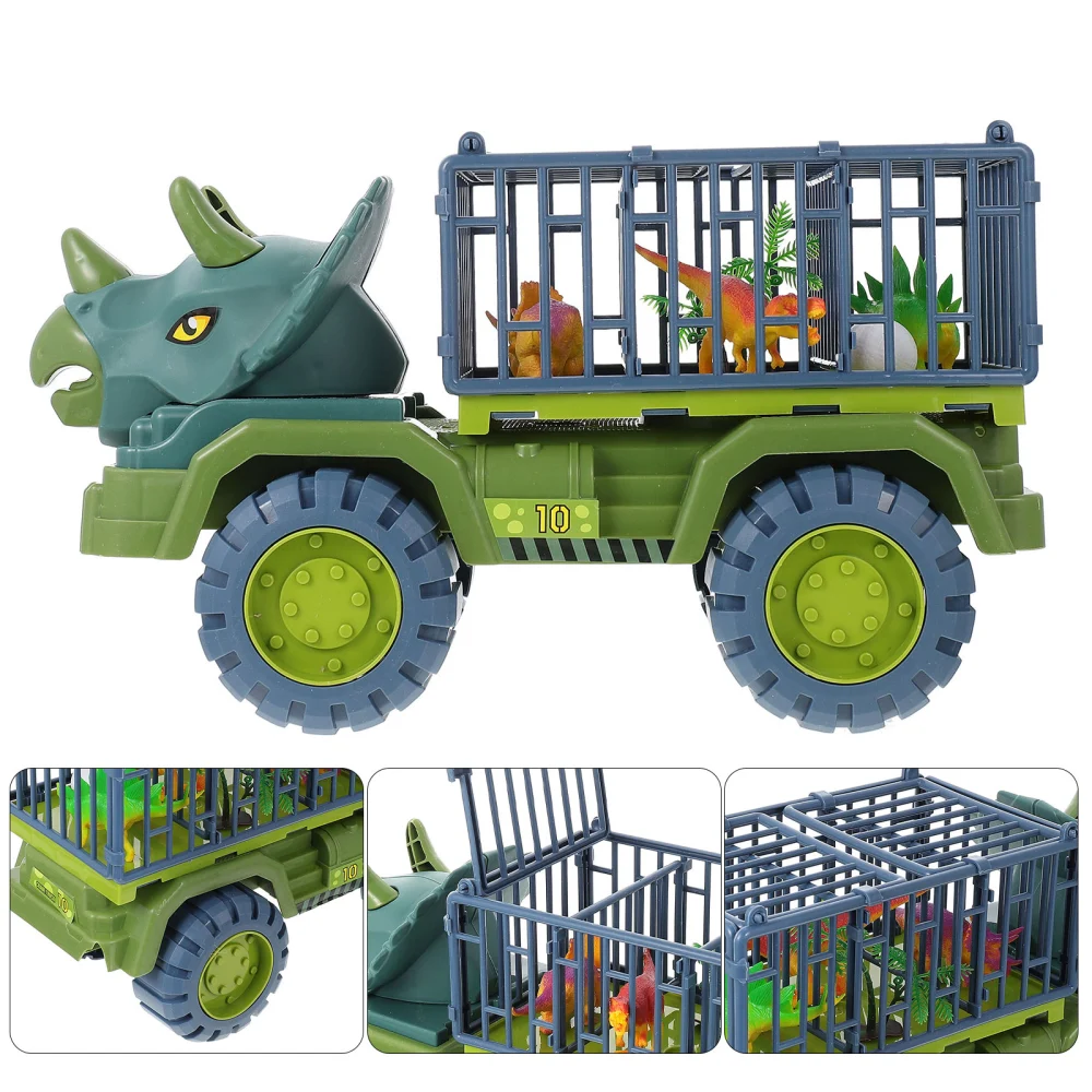 1 Set of Pulling Back Car Toys Dinosaurs Model Toys Children Engineering Car