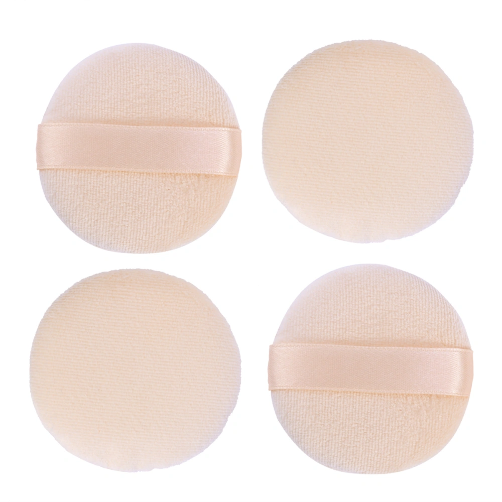 4pcs Professional Cosmetic Round Cotton Loose Powder Puff Sponge Face Foundation Makeup Tool 60mm