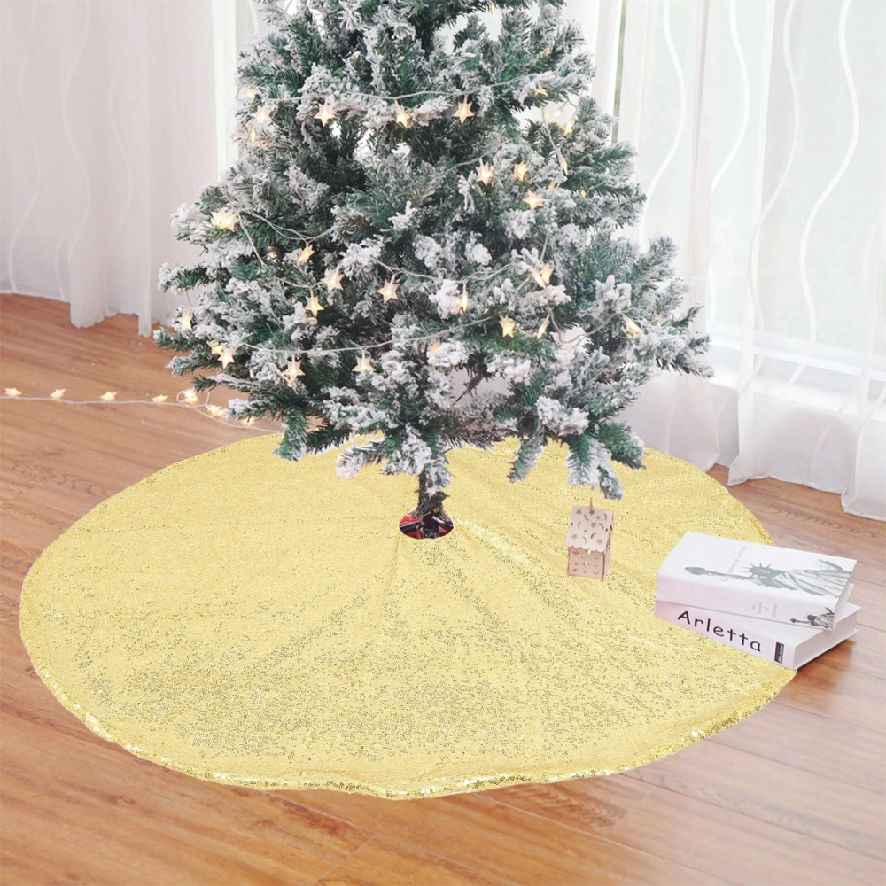 Shinging Sequins Christmas Tree Skirt Exquisite Christmas Tree Bottom Cover