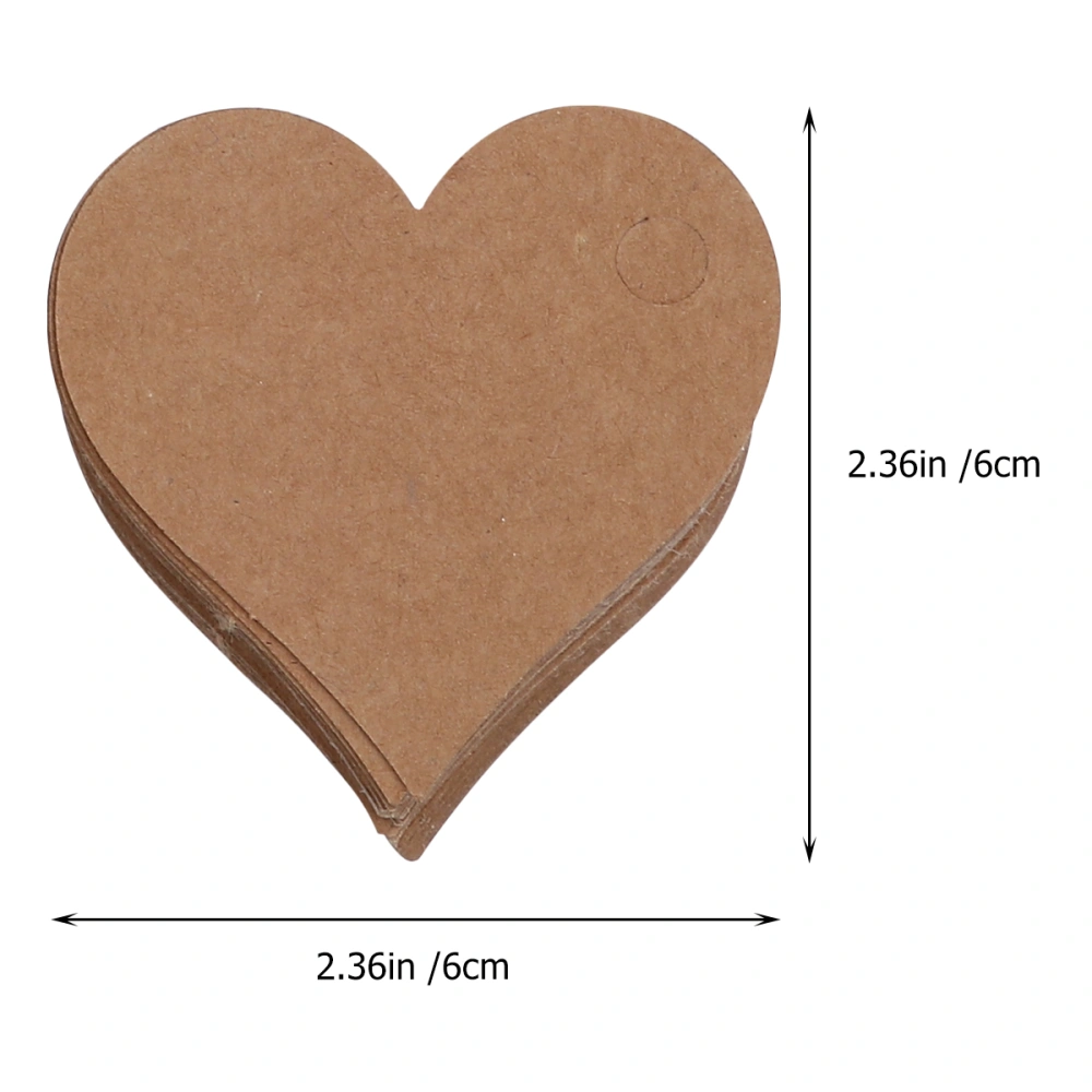 1 Set Kraft Gift Paper Labels with Hemp Rope Heart Shape Tags Creative Bookmark for DIY (100Pcs White + 100Pcs Brown)