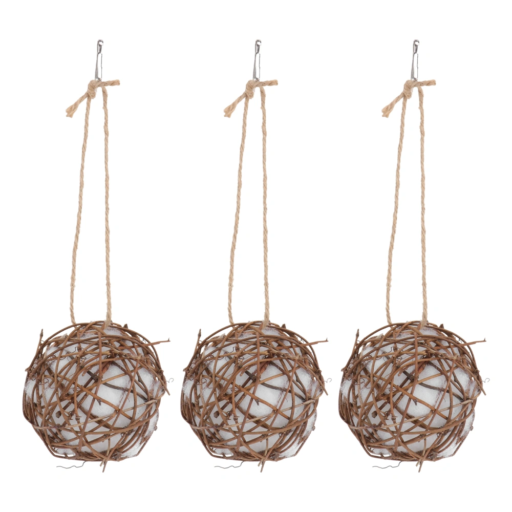 3PCS Practical Birds Nesting Material Outdoor Hummingbird Nest (Light Brown)