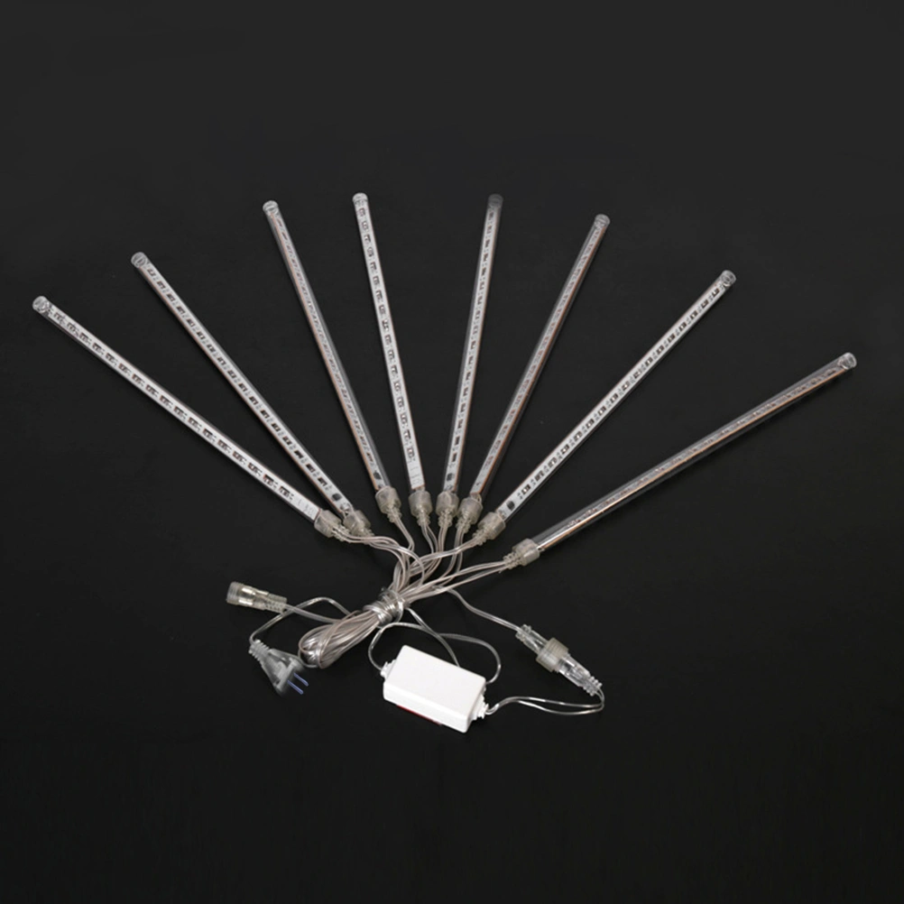 12 Inches 8 Tubes Meteor Shower Rain Lights Waterproof Xmas Decoration Falling String Lights for Wedding Party Christmas with US Plug (Blue Light)