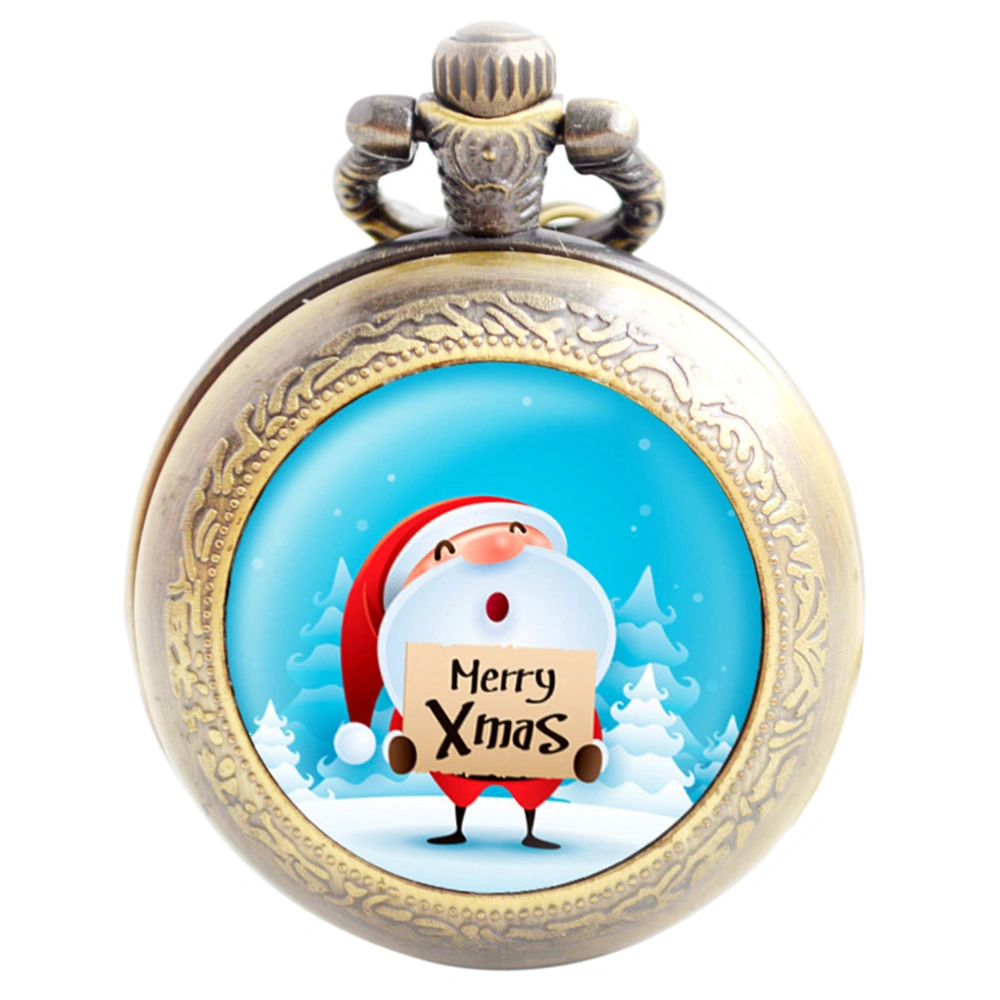 Christmas Gift Pocket Watch Stylish Christmas Retro Hanging Chain Pocket Watch