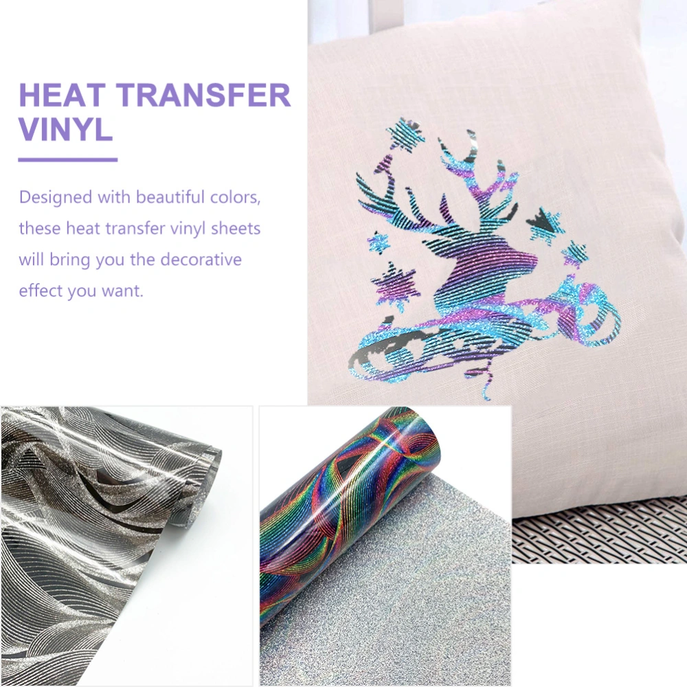 6Pcs Heat Transfer Vinyl Glitter Permanent Vinyl Sheets for DIY T-Shirts Hats Clothing