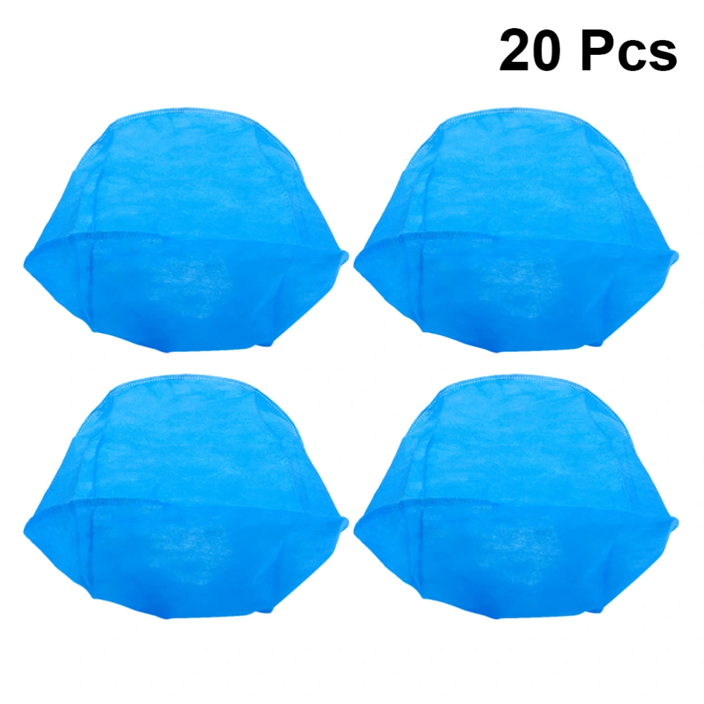 20pcs Disposable Doctors s Hat Non-woven Work Dustproof Workshop (Blue)