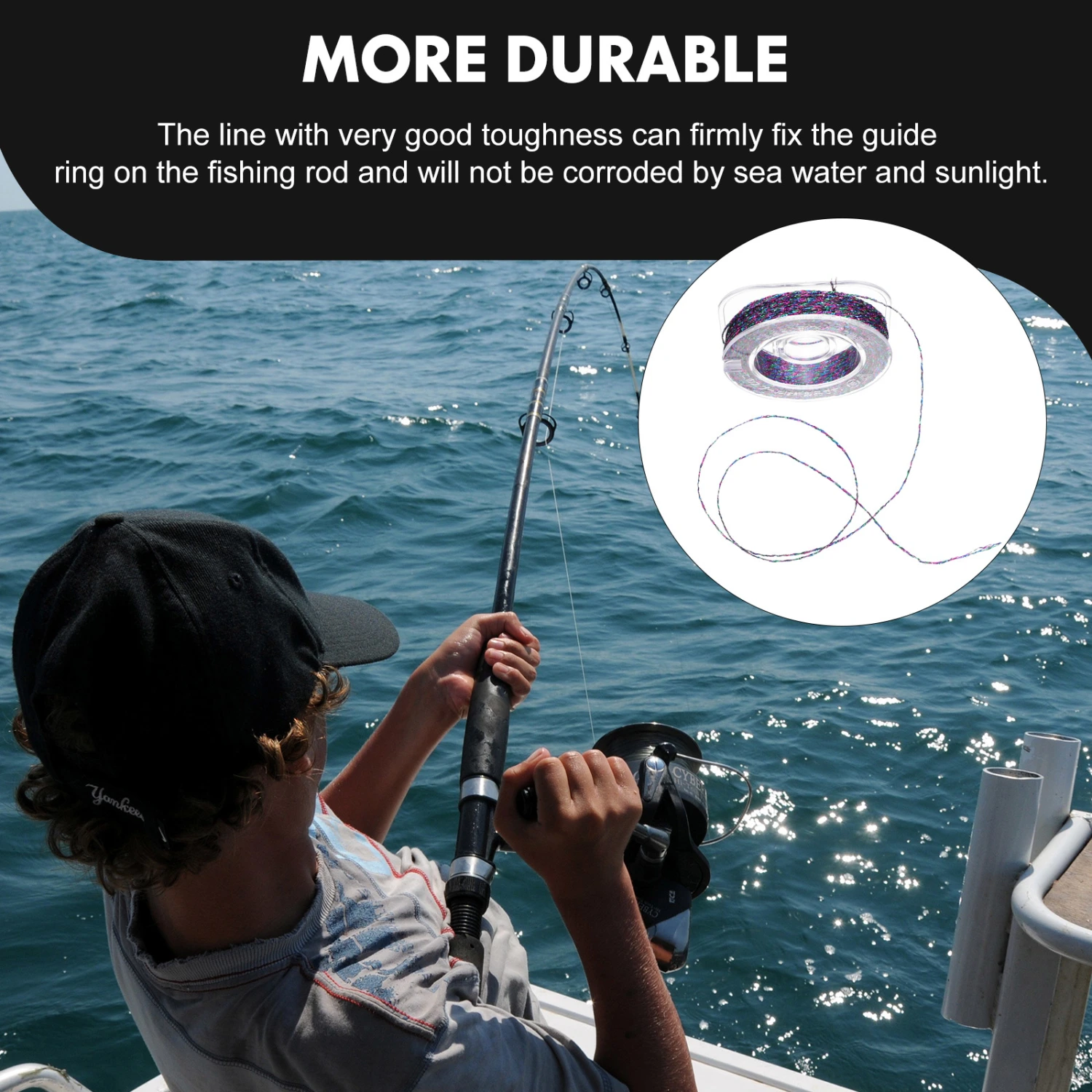 1 Roll of Rod Guide Whipping Wrapping Thread DIY Fishing Rod Rings Guides Fixing Line