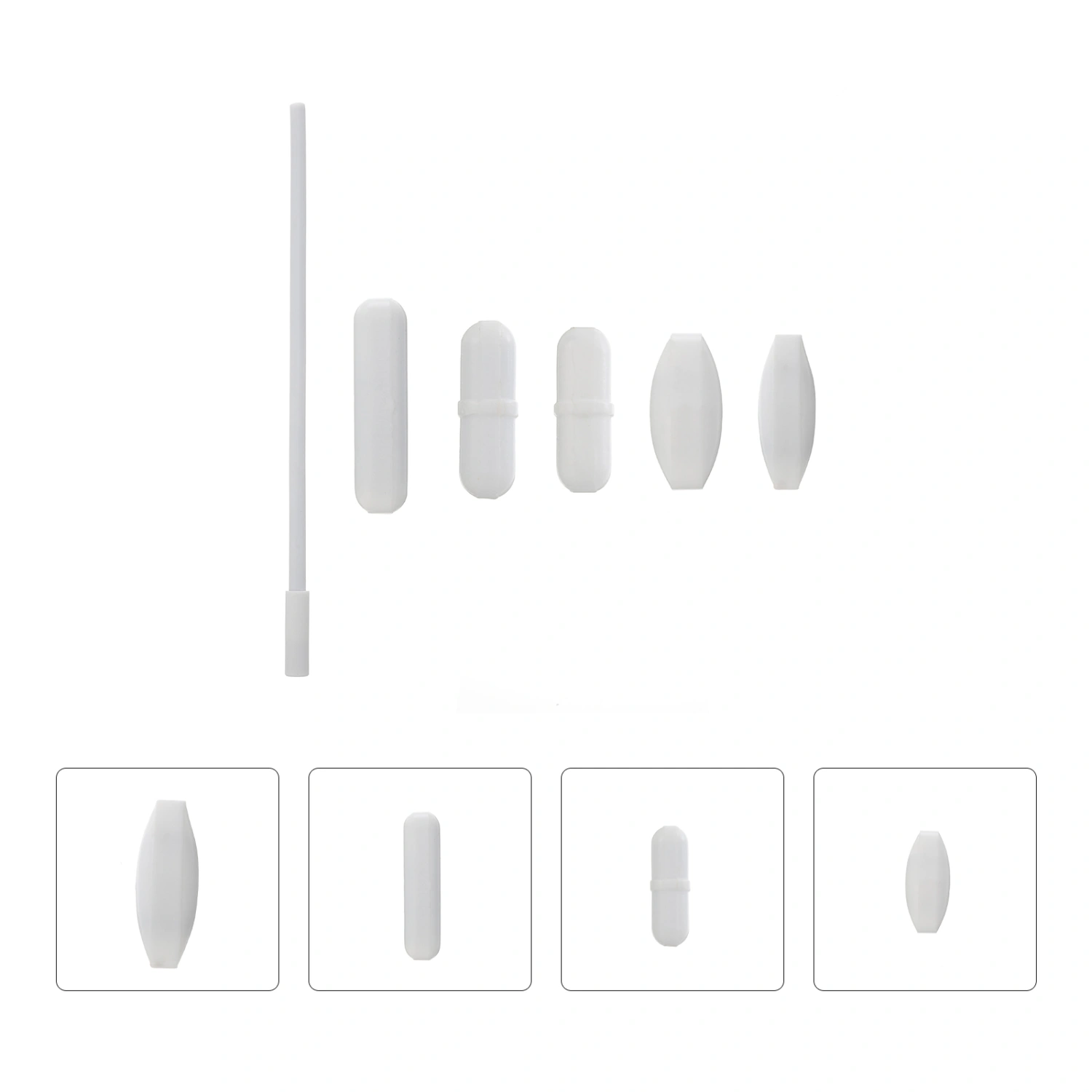 1 Set Magnetic Stirrers Kit Mixer Bars Stirring Bars Bars (White)