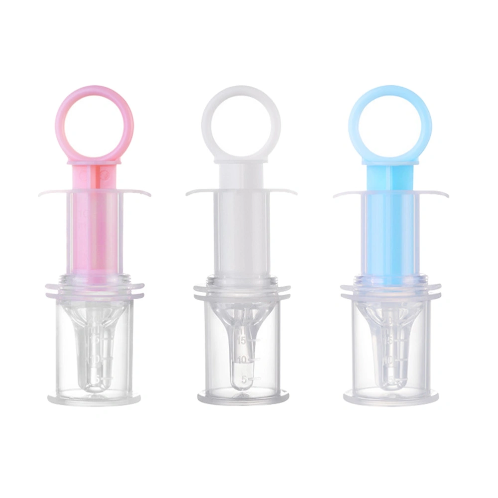 3Pcs Baby  Medicines Feeder  Needle Cylinder Design Water Medicine Feeding Tool 1Pcs Each White Pink Blue