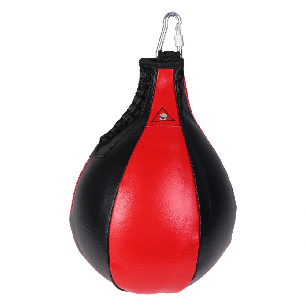 1PC Boxing Ball Bag Training Ball Pear Shape PU Leather Punching Bag for Training Workout Exercise Agility Training (Black and Red)