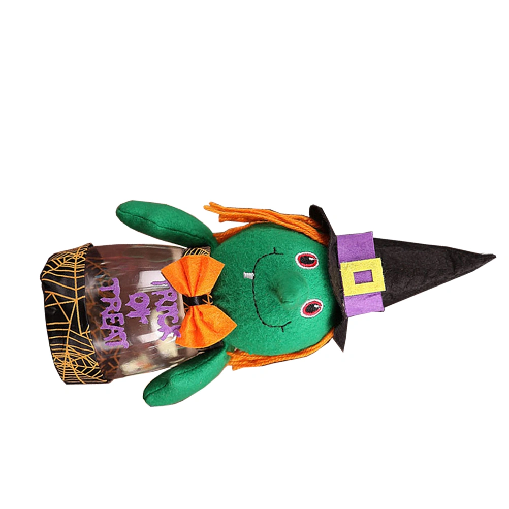 Halloween Candy Bottle Candy Jar Plastic Candy Jar Transparent Halloween Candy Jar (Green Witch)