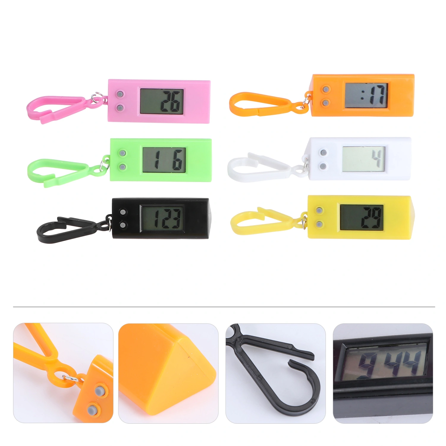 6Pcs Examination Electronic Watches Key Chain Pocket Watches (Random Color)