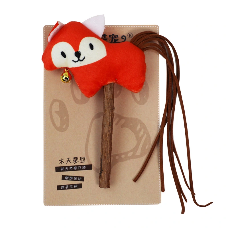 Plush Animal Cat Wand Cat Interactive Toy Kitten Teaser Stick Toy Cat Wand Catnip Toy for Cats