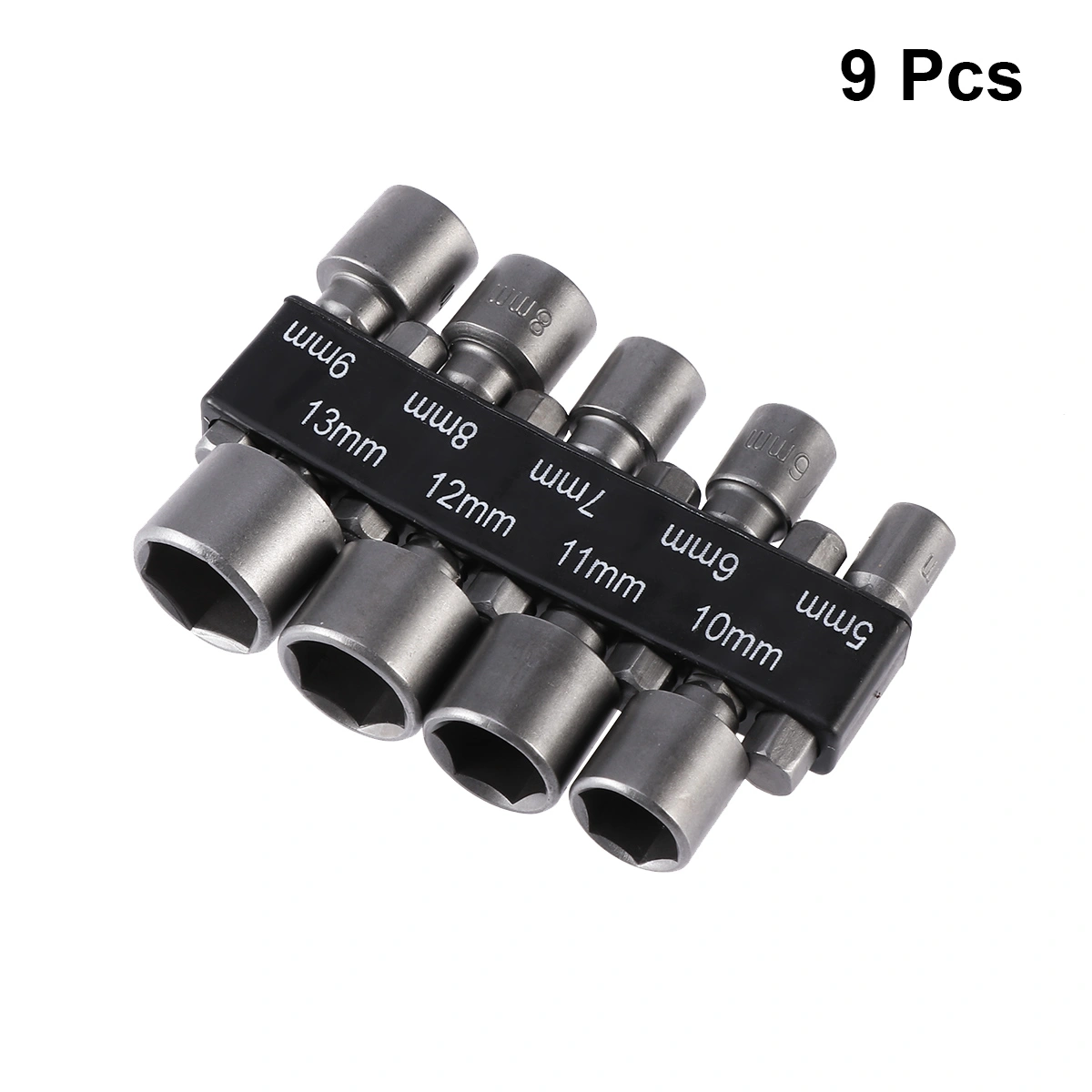 9 Pcs 5-13mm Imperial Socket Nut Impact Driver Adapter Drill Bits 1/4 Inch Hex Tool Set Nut Driver Socket Bit Set