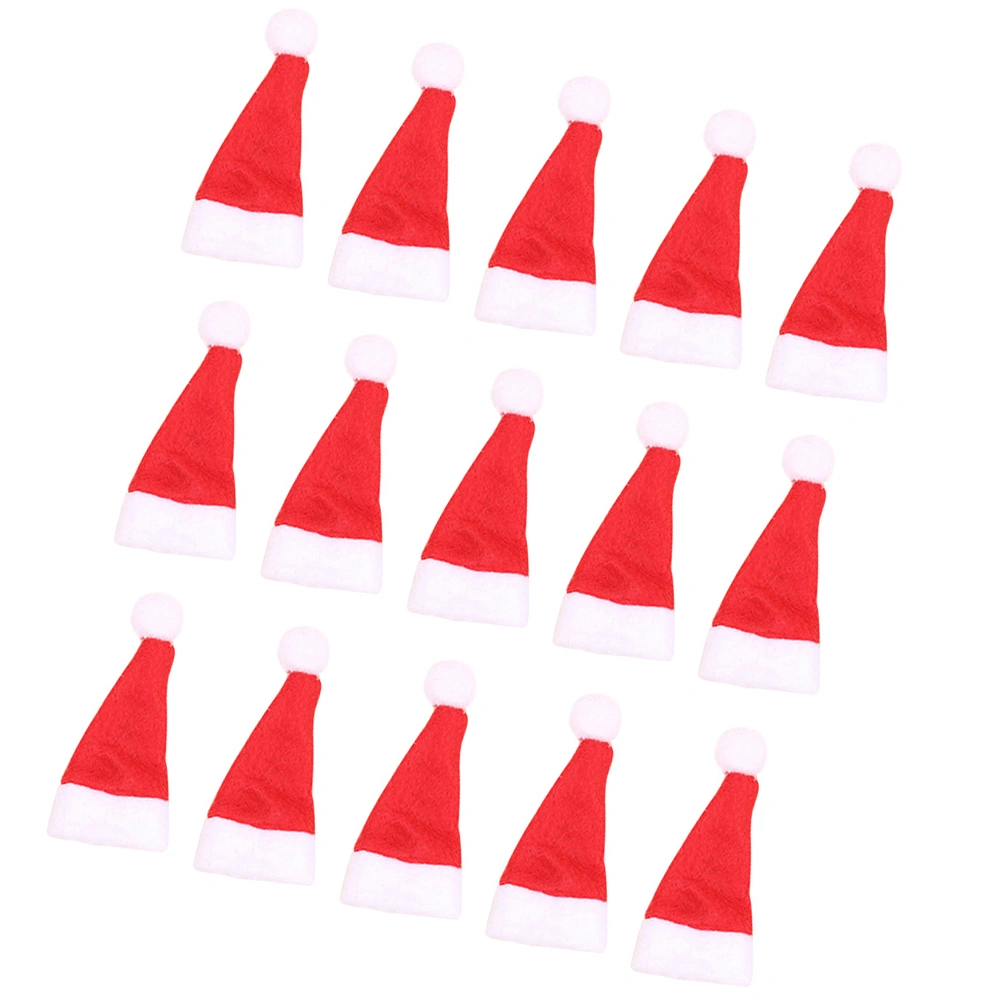 50pcs Mini Christmas Santa Hat Lollipop Hat Decors Mini Candy Decor DIY Sweet Package for Kids Children (No Lollipop, Red White)