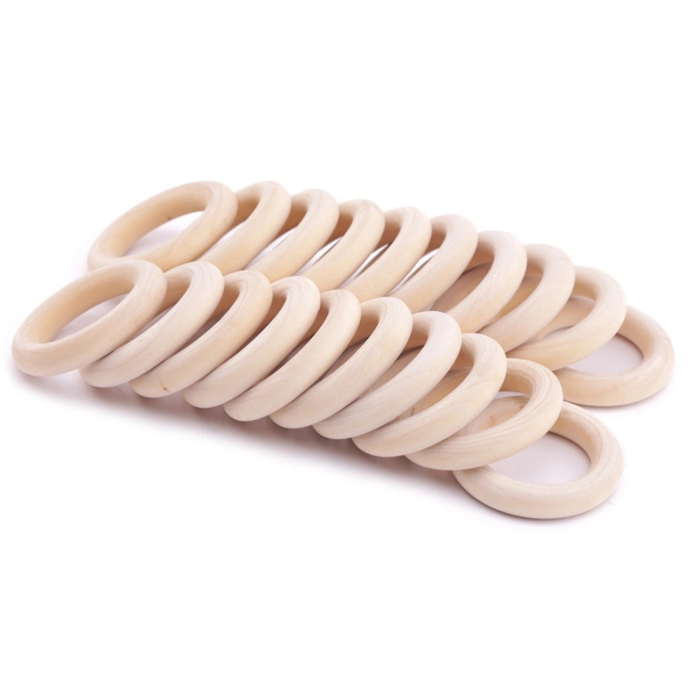 20pcs/set DIY Jewelry Making Natural Wood Rings Wooden Teething Ring Outer Diameter 5cm