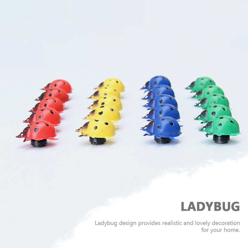 20Pcs Imitation Ladybug Models Ladybug Ornaments Kids Early Education Toys