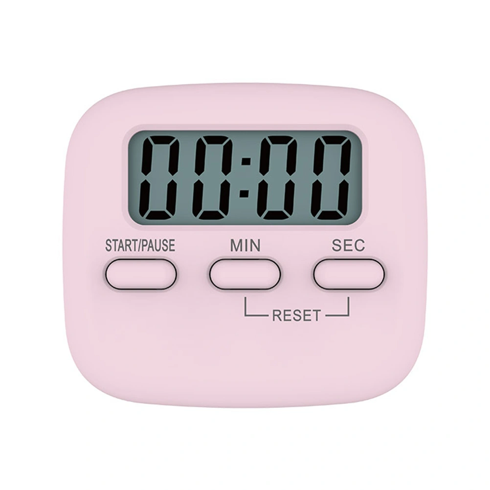 Digital Timer Countdown Stopwatch Student Alarm Kitchen Clock Timekeeper for Cooking Gym Bathroom (Pink)