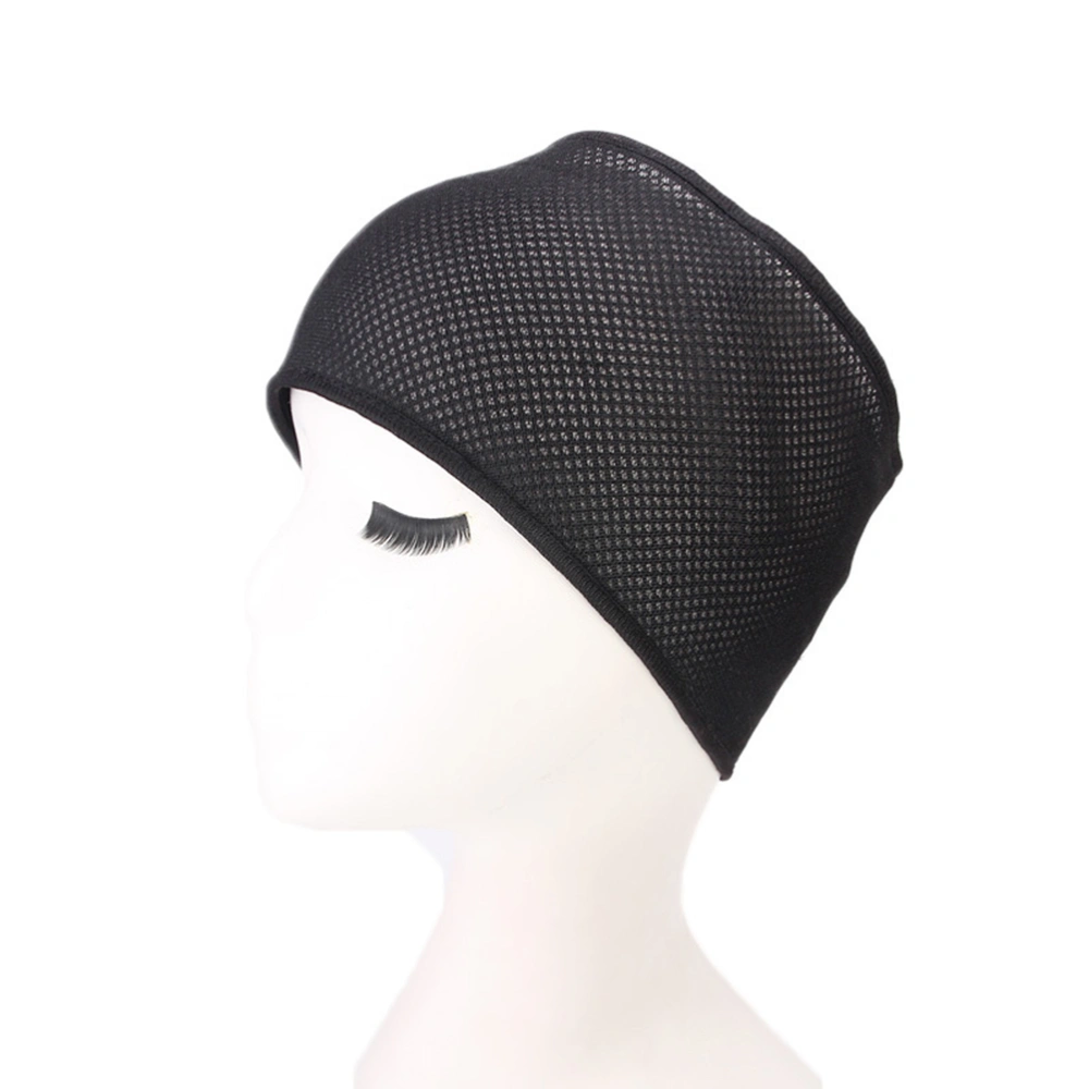 Women's Headband Sandwich Net Stretchy Hairband with Adjustable Touch Fastener for Yoga SPA Bath Makeup (Black)