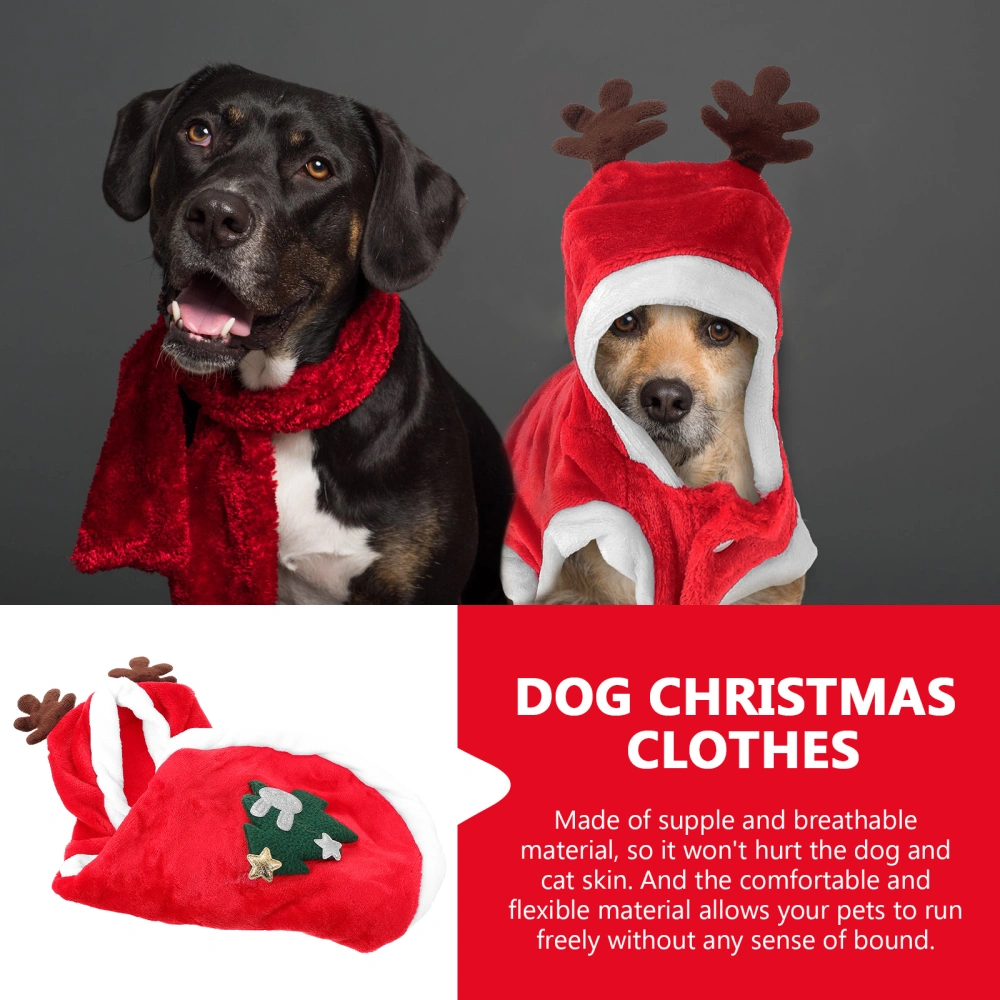 1Pc Christmas Style Pet Garment Decorative Pet Cosplay Costume Cold-proof Pet Clothes