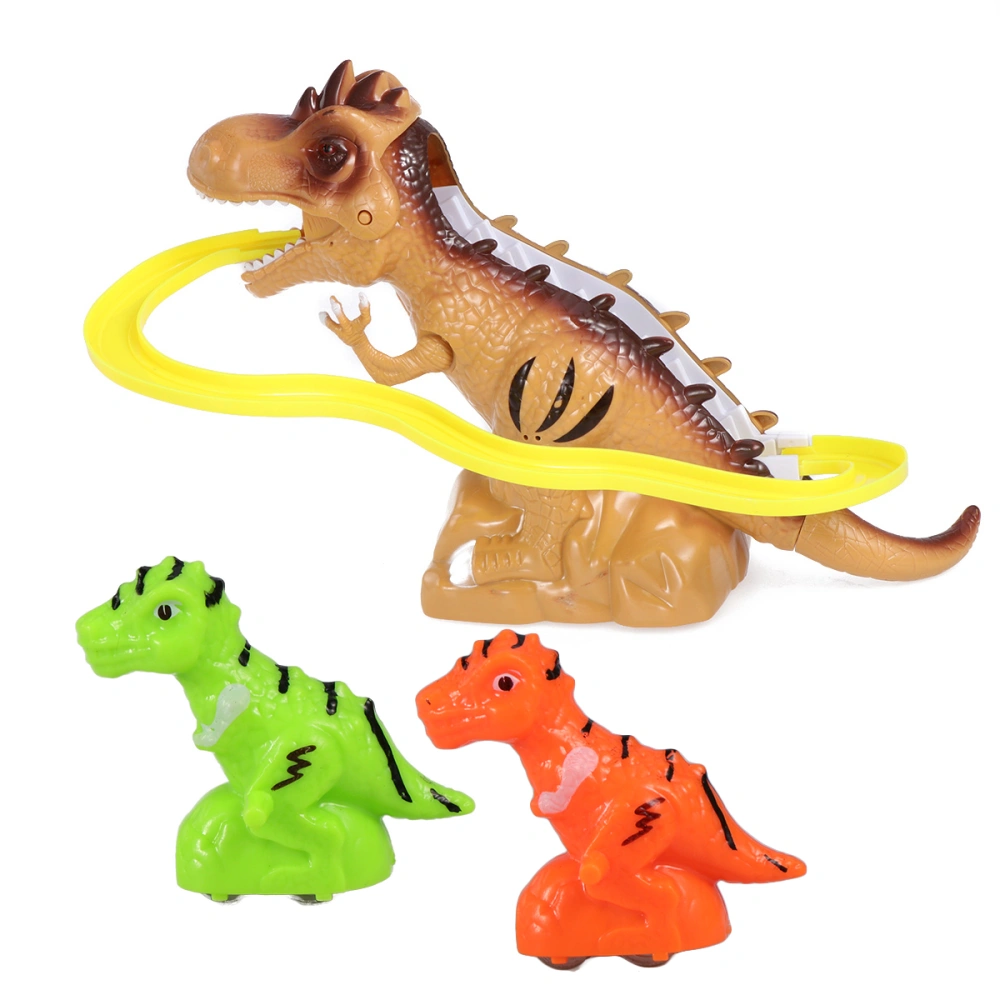 Educational Toy Electric Dinosaur Playground Slide Rail Car Toys for Kids Toddlers (Random Color)