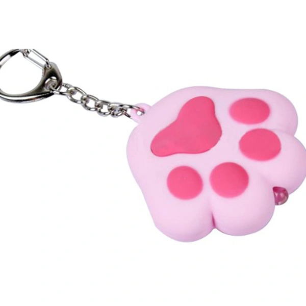 LED Light Sound Cat Claw Key Chain (Pink)