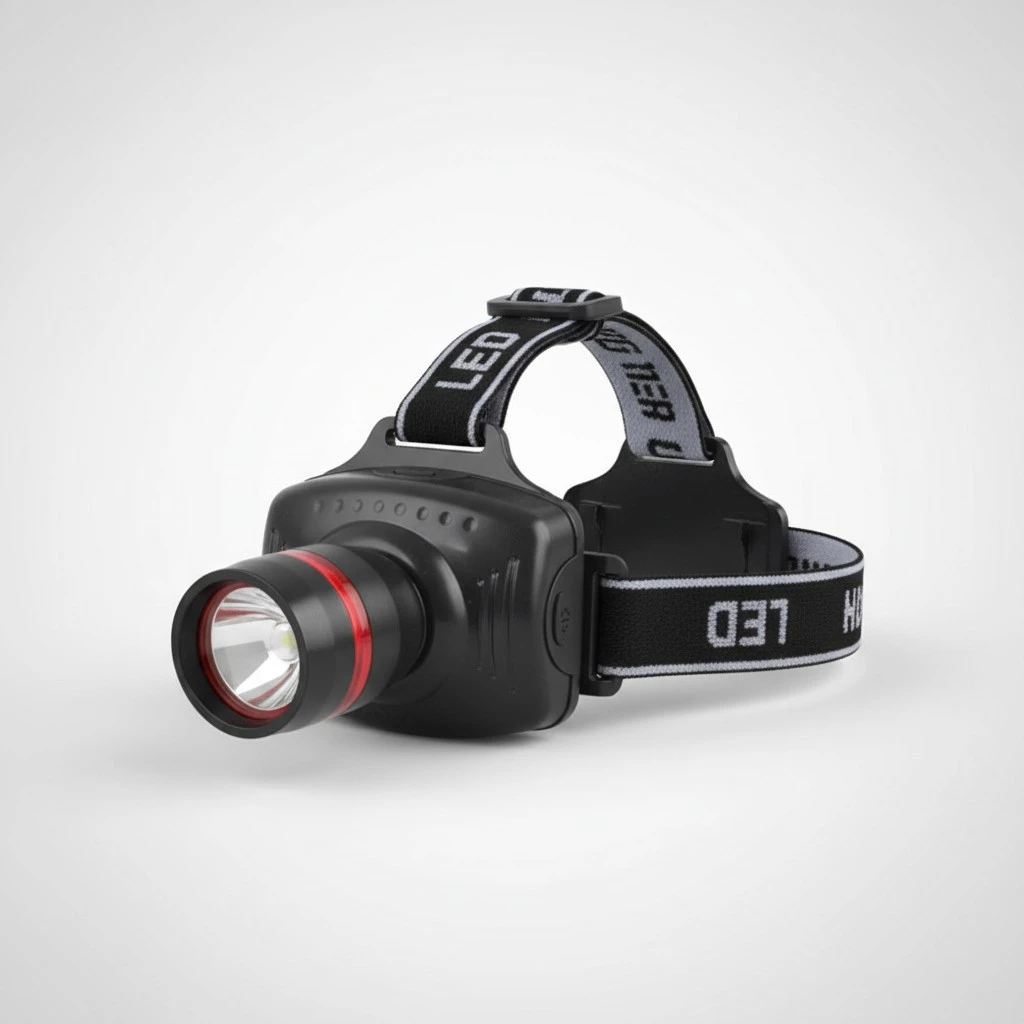 High Power Zoom LED Headband Headlamp 3W Indoor Outdoor Head Light (Black)