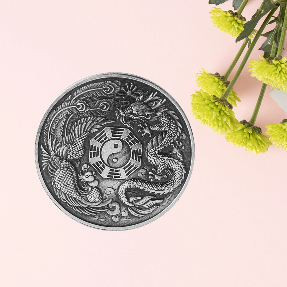 Commemorative Coin Chinese Dragon and Phoenix Elizabeth Collection Gift Art Crafts Souvenir Coin (As Shown)