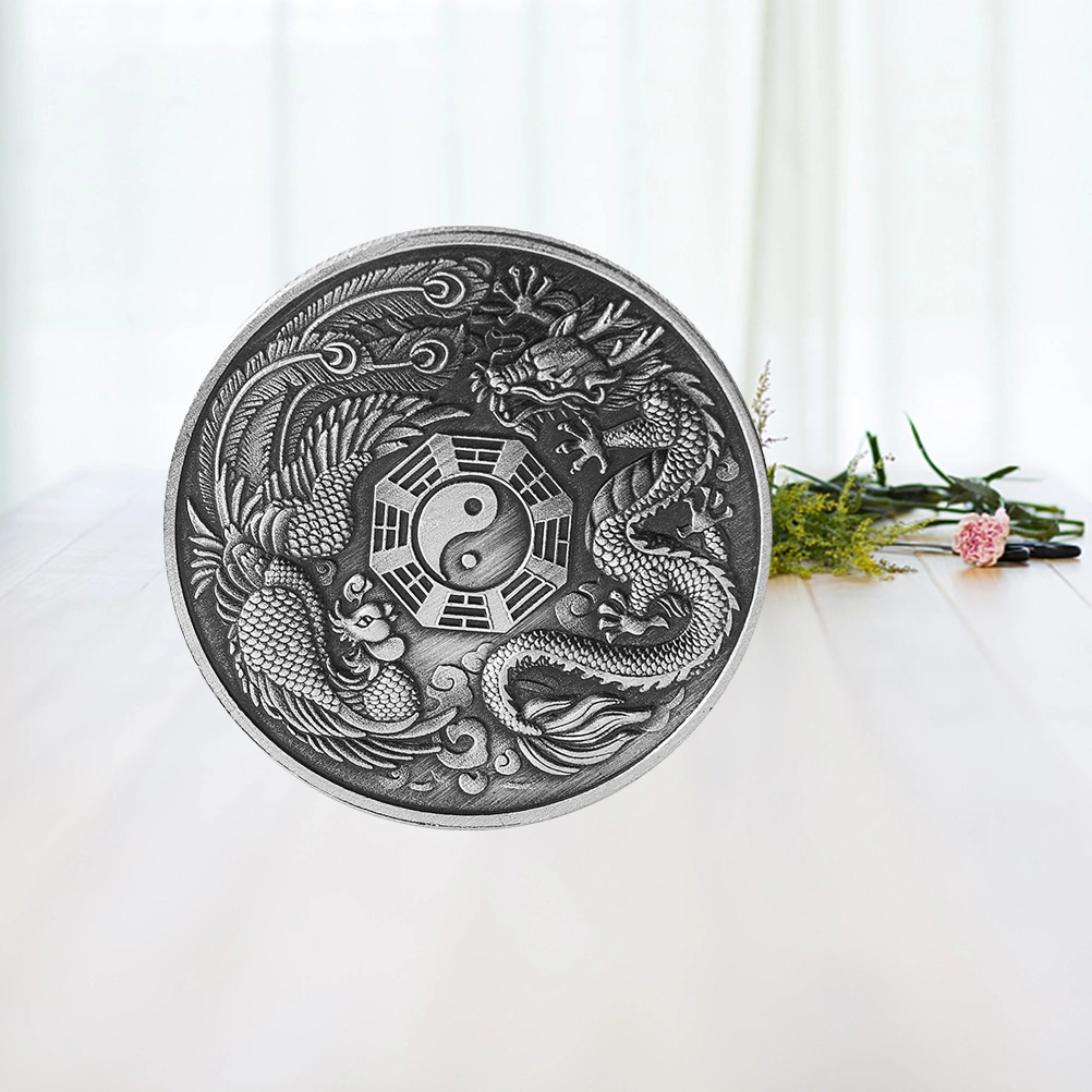 Commemorative Coin Chinese Dragon and Phoenix Elizabeth Collection Gift Art Crafts Souvenir Coin (As Shown)