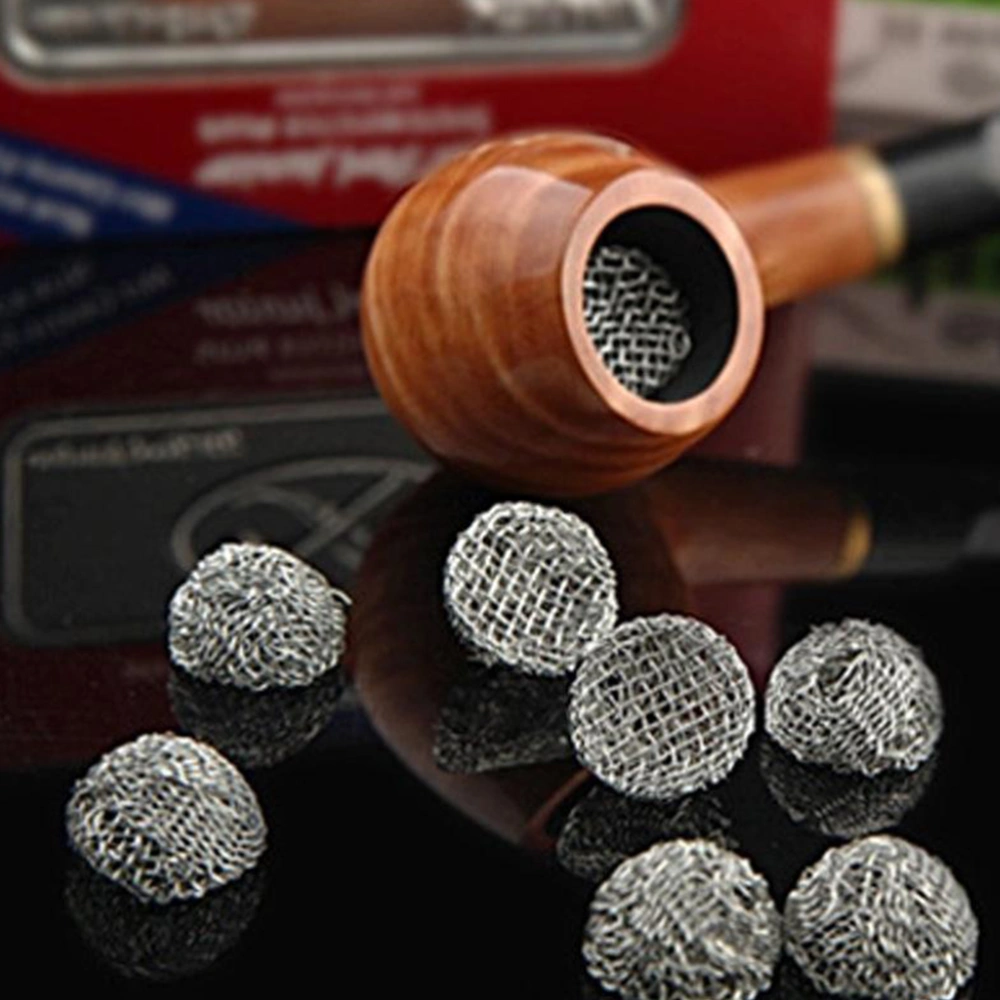 50pcs Metal Tobacco Pipe Screens Smoking Pipe Filters Combustion Support Tools for Home Travel Outdoor (15mm, Silver)