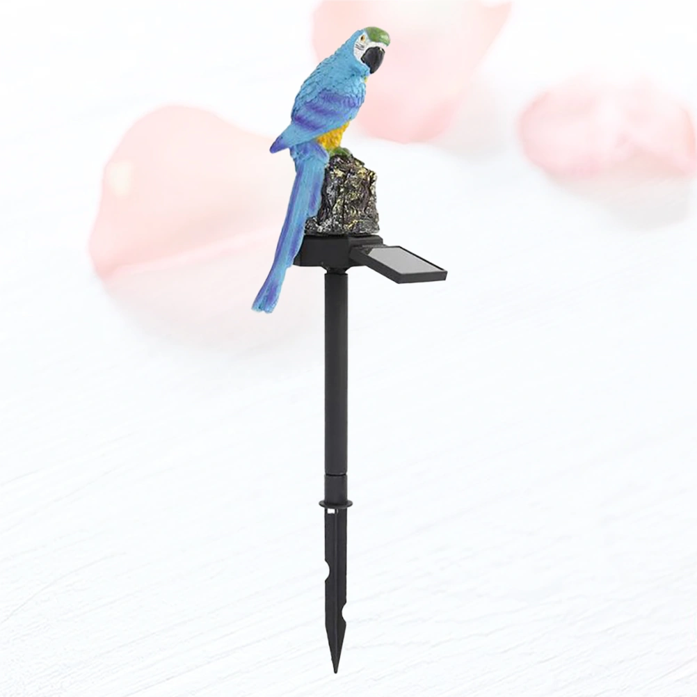 Solar Ground Plug Light Parrot Design Solar Power Waterproof Lamp Yard Driveway Landscape Light for Outside Outdoor (Blue, Warm Light)