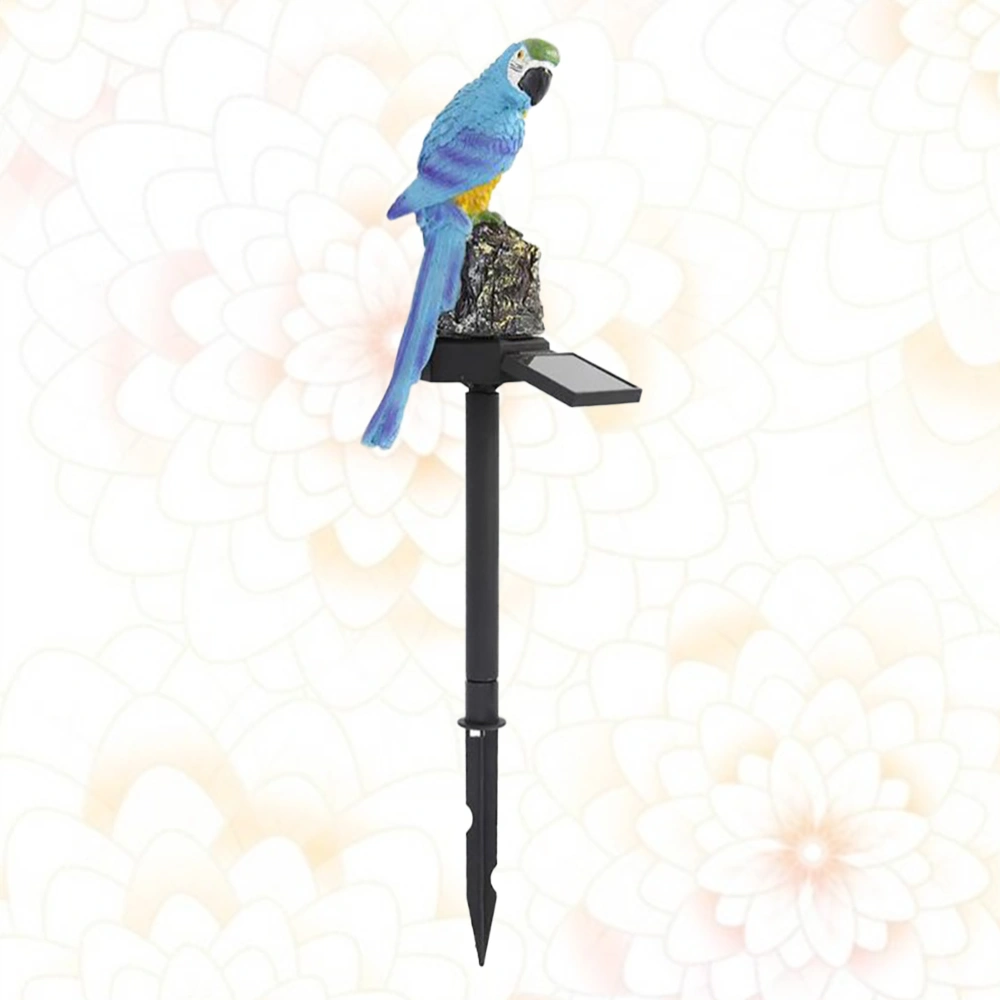 Solar Ground Plug Light Parrot Design Solar Power Waterproof Lamp Yard Driveway Landscape Light for Outside Outdoor (Blue, Warm Light)