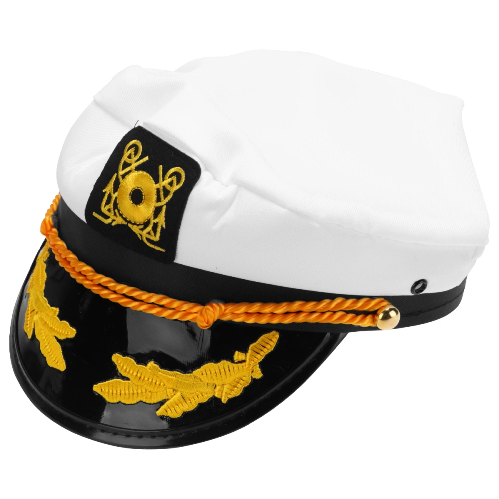 1pc Sailor Hat Unisex Adjustable Navy Captain Hat Party Cosplay Costume Accessory for Adults