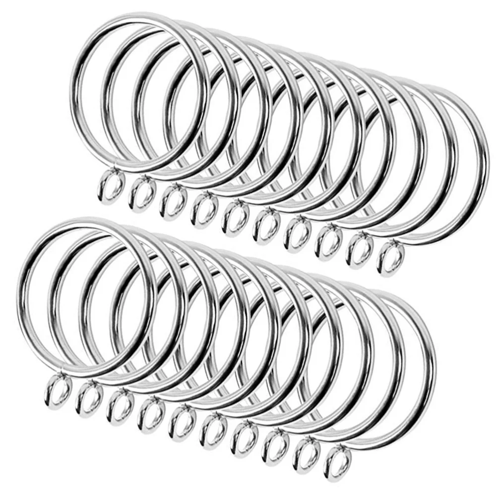 24pcs Durable Curtain Rings Practical Curtain Fastener Curtain Clip Hook Curtain Hanging Hook for Home (Silver 38MM)