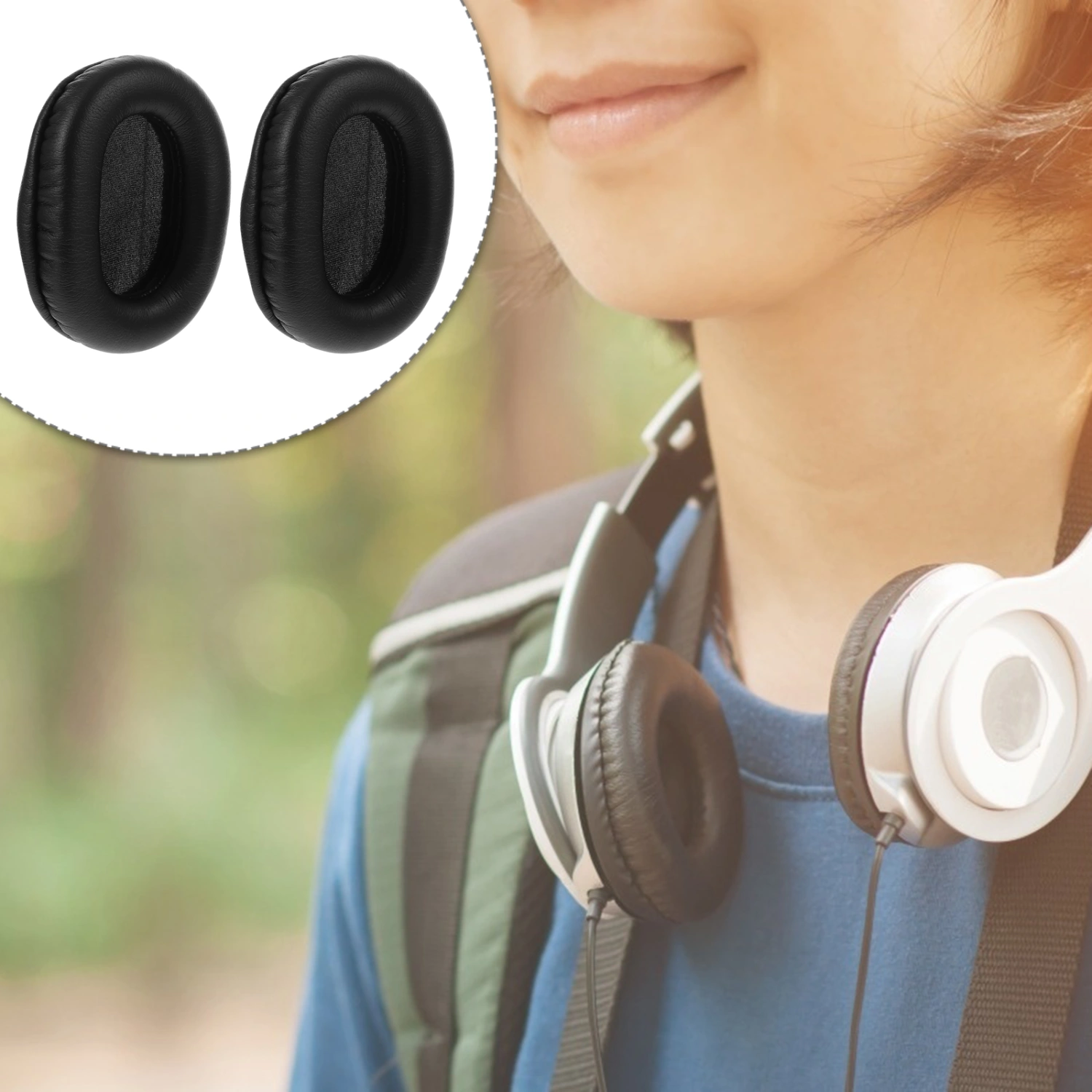 2 Pcs Headset Covers Ear Pads Compatible for ATH-MSR7 ATH-M50 ATH-M50cwh