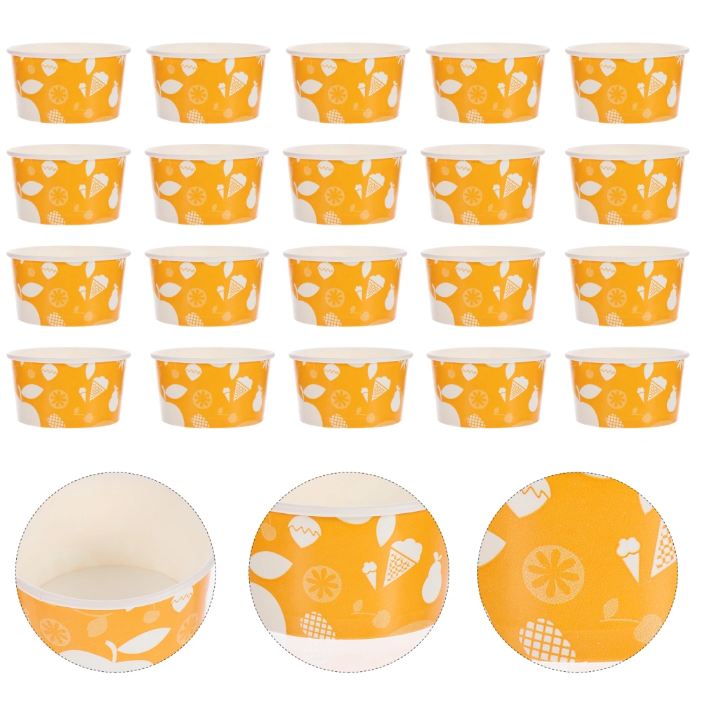 100 Pcs 120ml Disposable Ice Cream Paper Cup Party Sundae Pudding Bowl