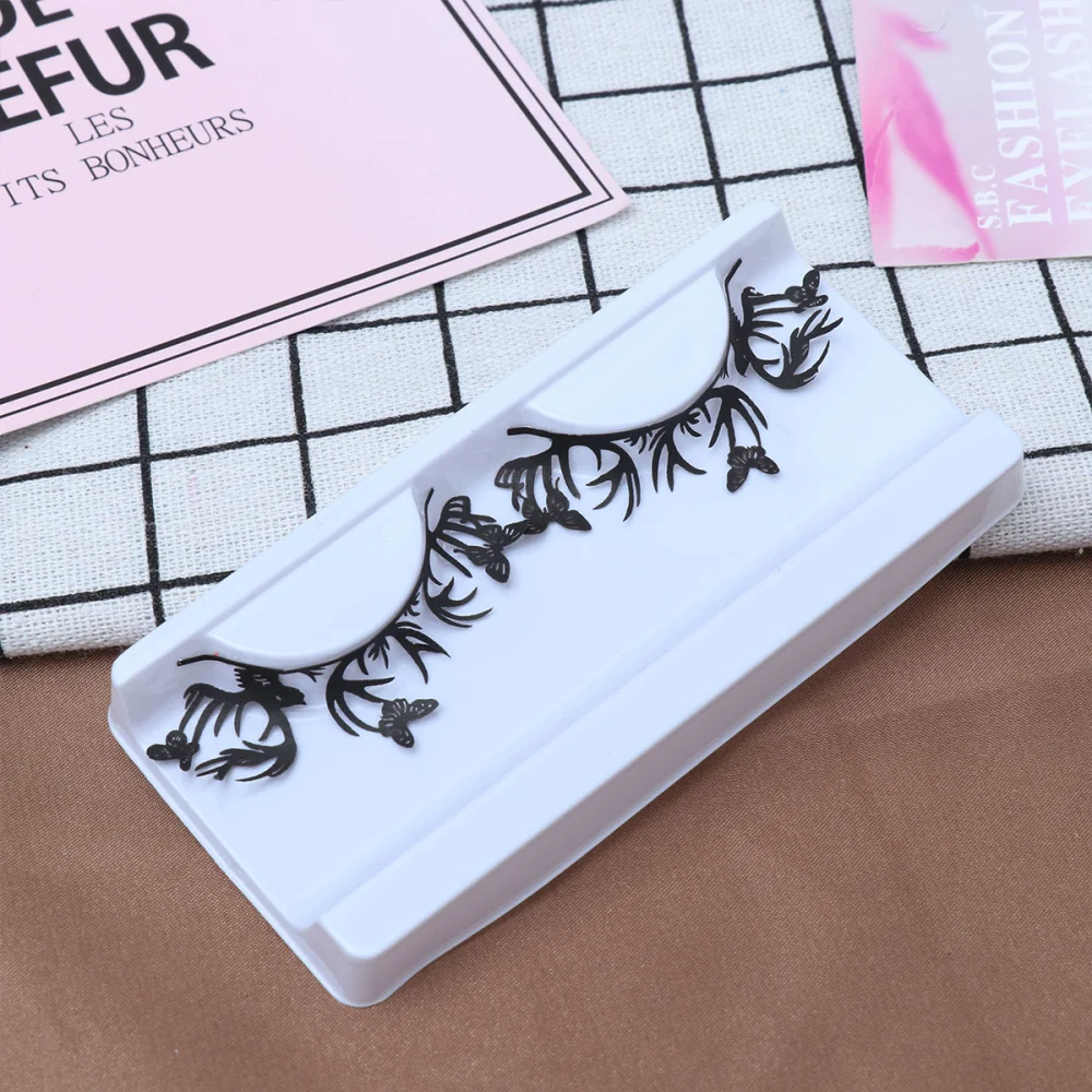 5 Pairs of Paper Eyelashes Christmas Paper Cutting False Eyelashes Party Supplies (JZ-03)