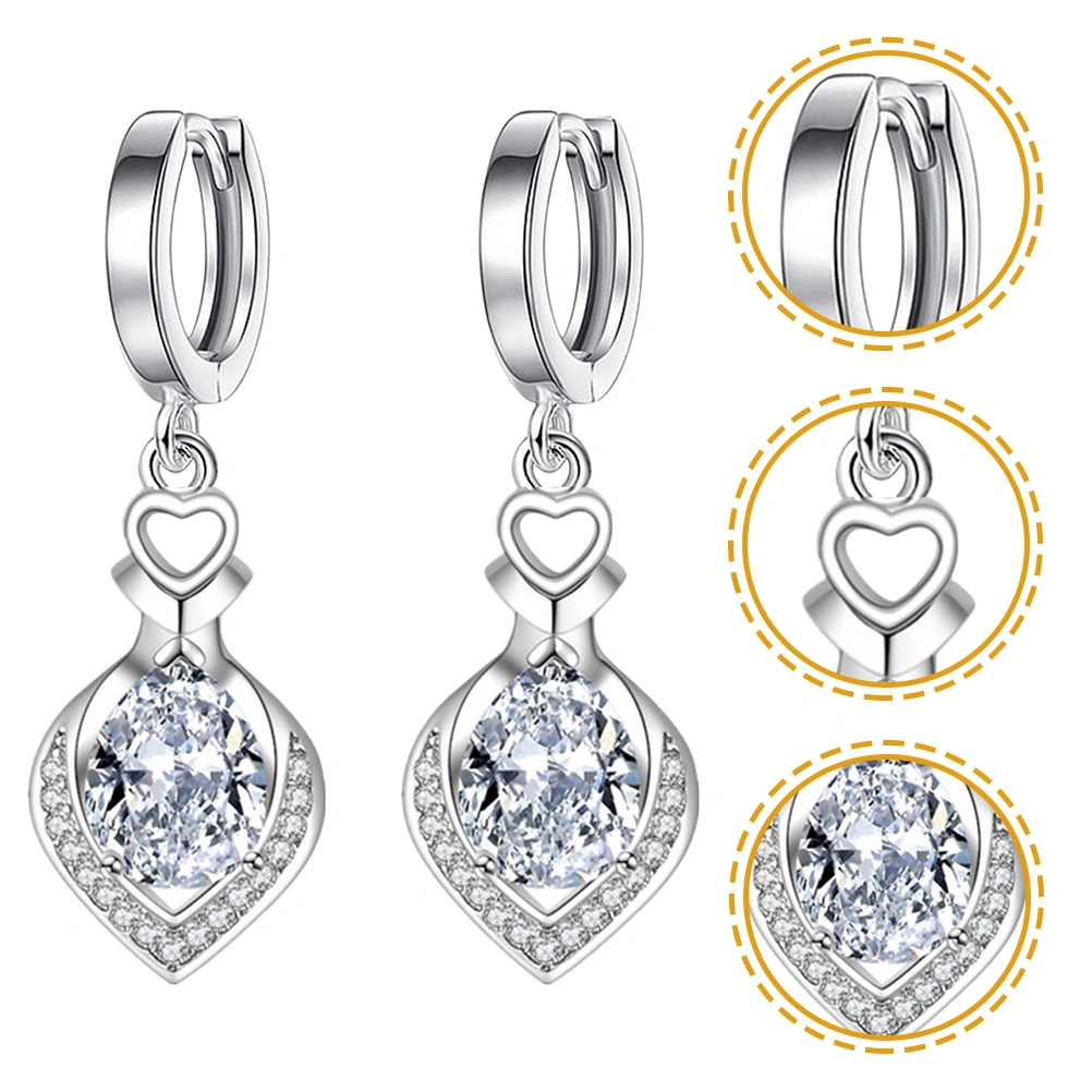 1 Pair Diamond Dangle Earrings Water Drop Earrings Chic Ear Jewelries