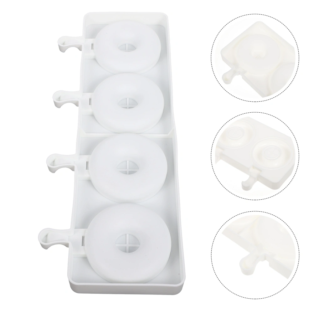 Creative Doughnut Designed Popsicles Mold Ice Cream Making Mold (White)