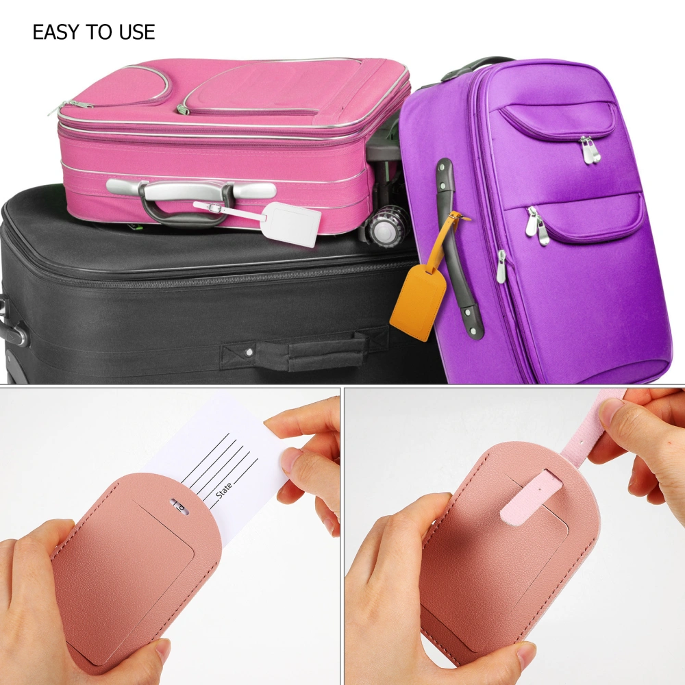 8Pcs Leather Luggage Tag Thicken Luggage Tag Flipping Lid Luggage Tag Suitcase Tag Leather Suitcase Tag