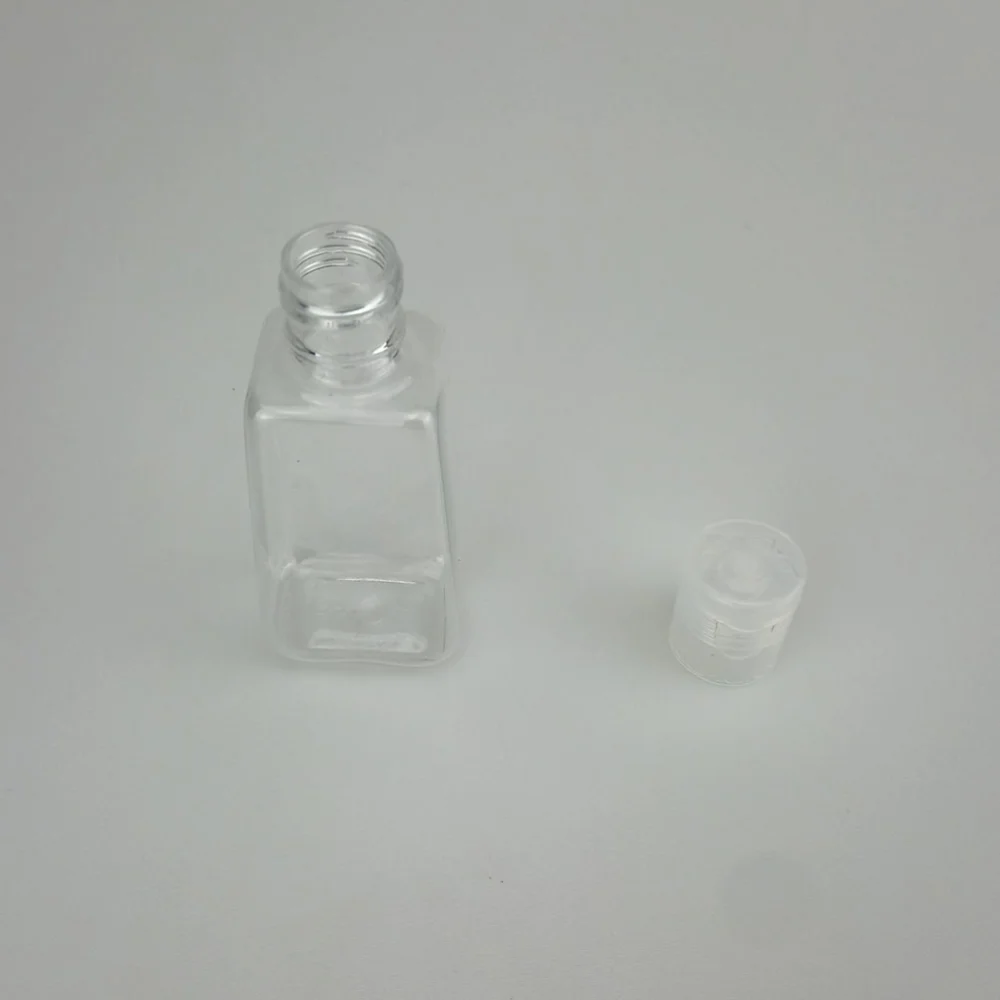 20pcs 30ml Trapezoidal Empty Hand Sanitizer Bottles Refillable Plastic Container Transparent Gel Bottle