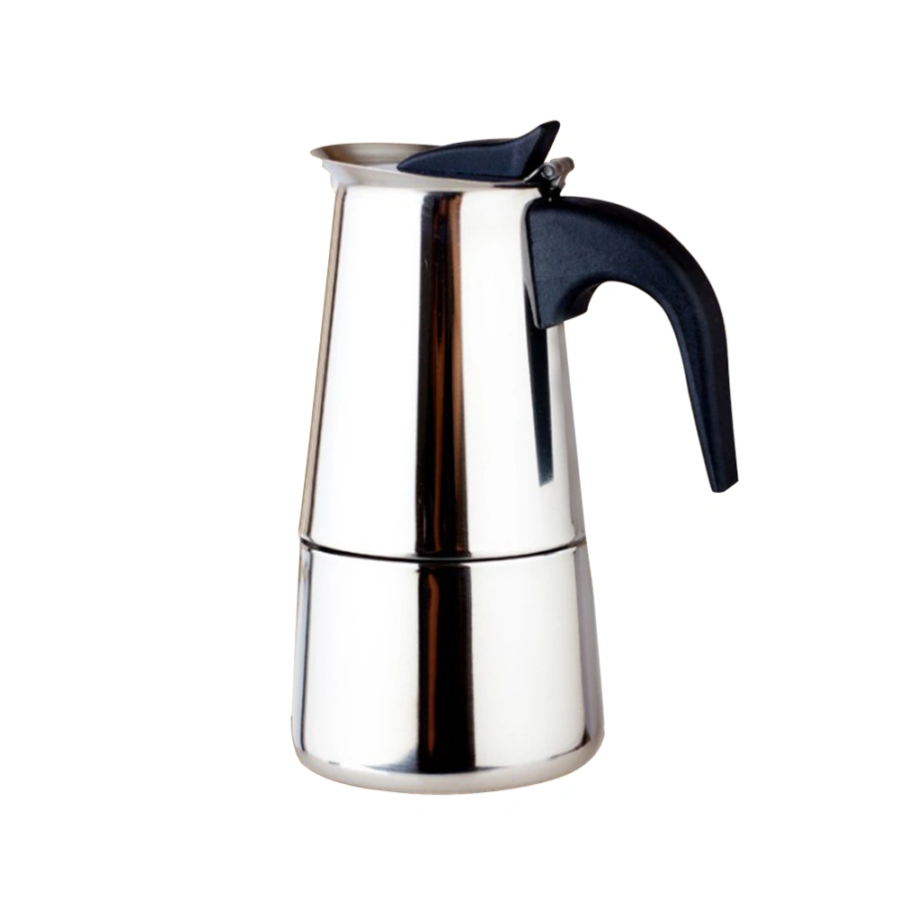 Stainless Steel Moka Coffee Maker Mocha Espresso Latte Stovetop Filter Coffee Pot Percolator Tools Easy Clean for Home Office (100ML)