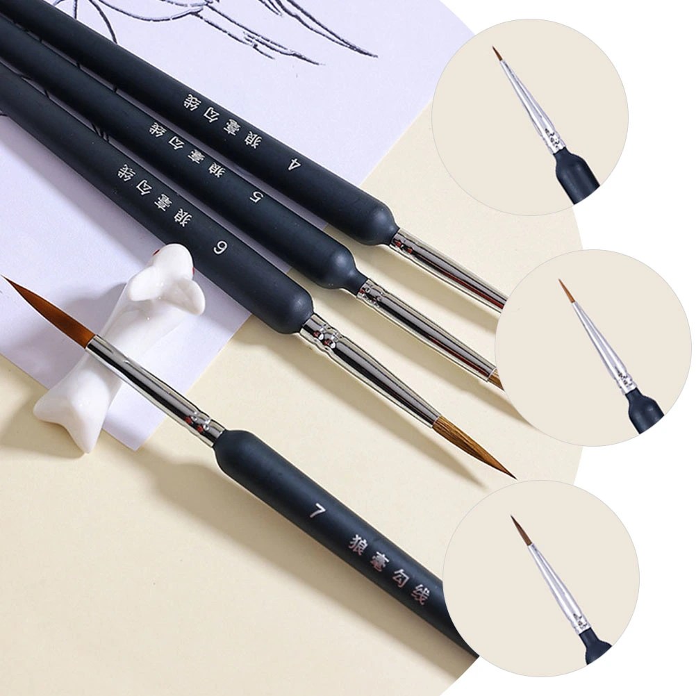 10Pcs Detail Paint Brush Set Miniature Paint Brush Portable Paint Brush Line Drawing Pen