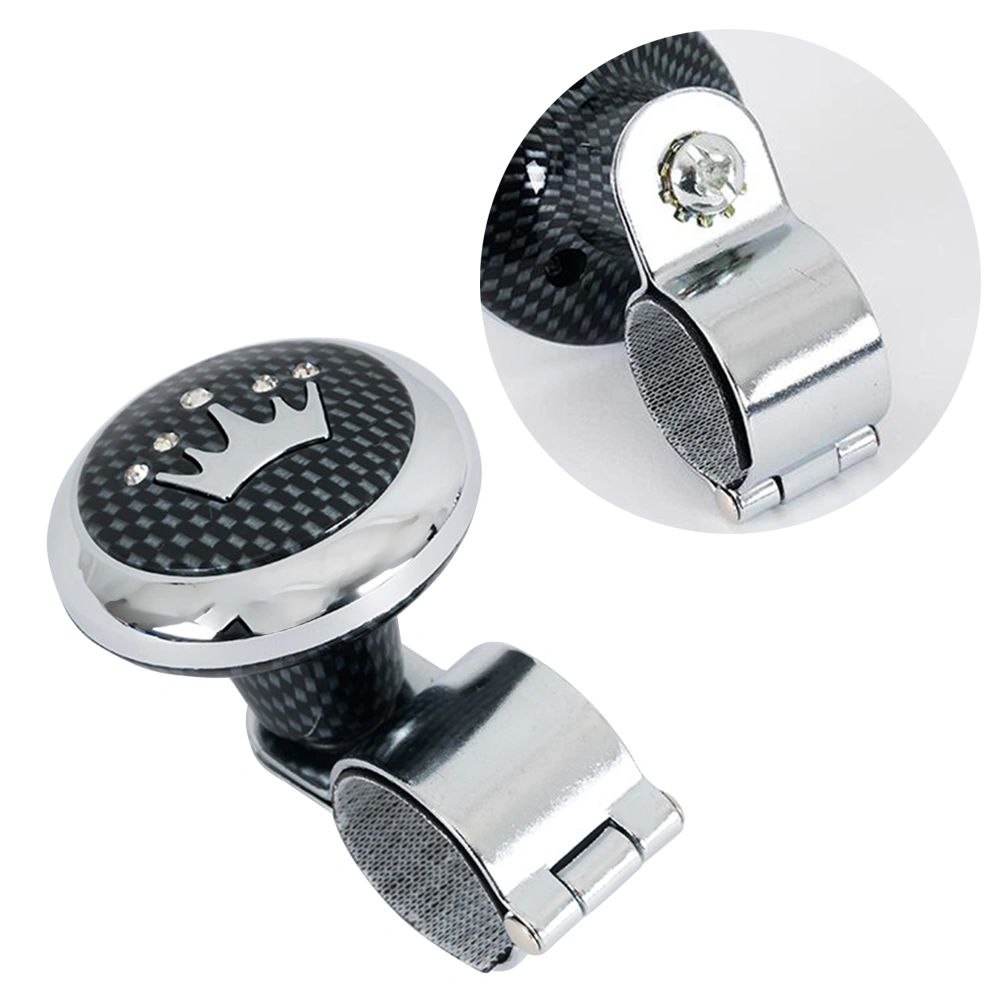 Metal Steering Wheel Assistive Ball Power Booster Ball Steering Wheel Knob for Car Vehicle (Carbon Fiber)
