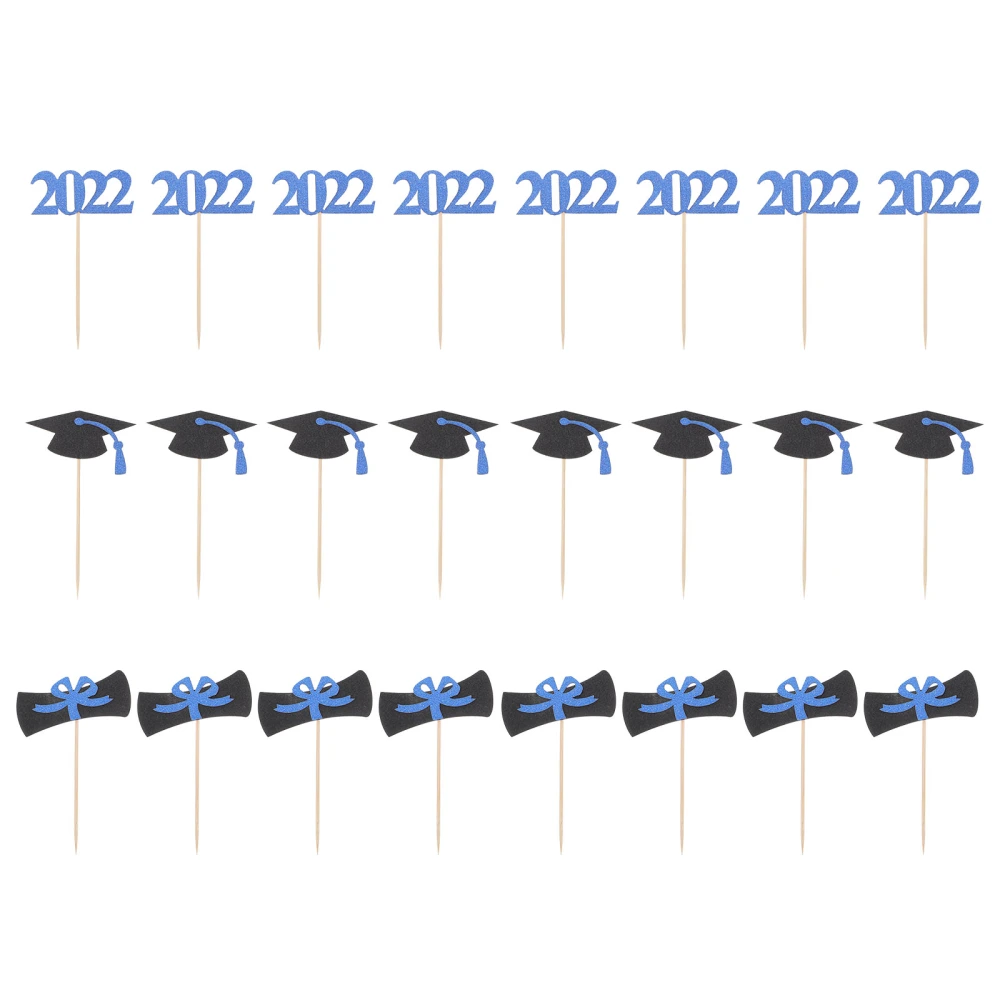 24pcs Cake Picks Cake Paper Toppers Graduation Party Cake Adornments Decorations