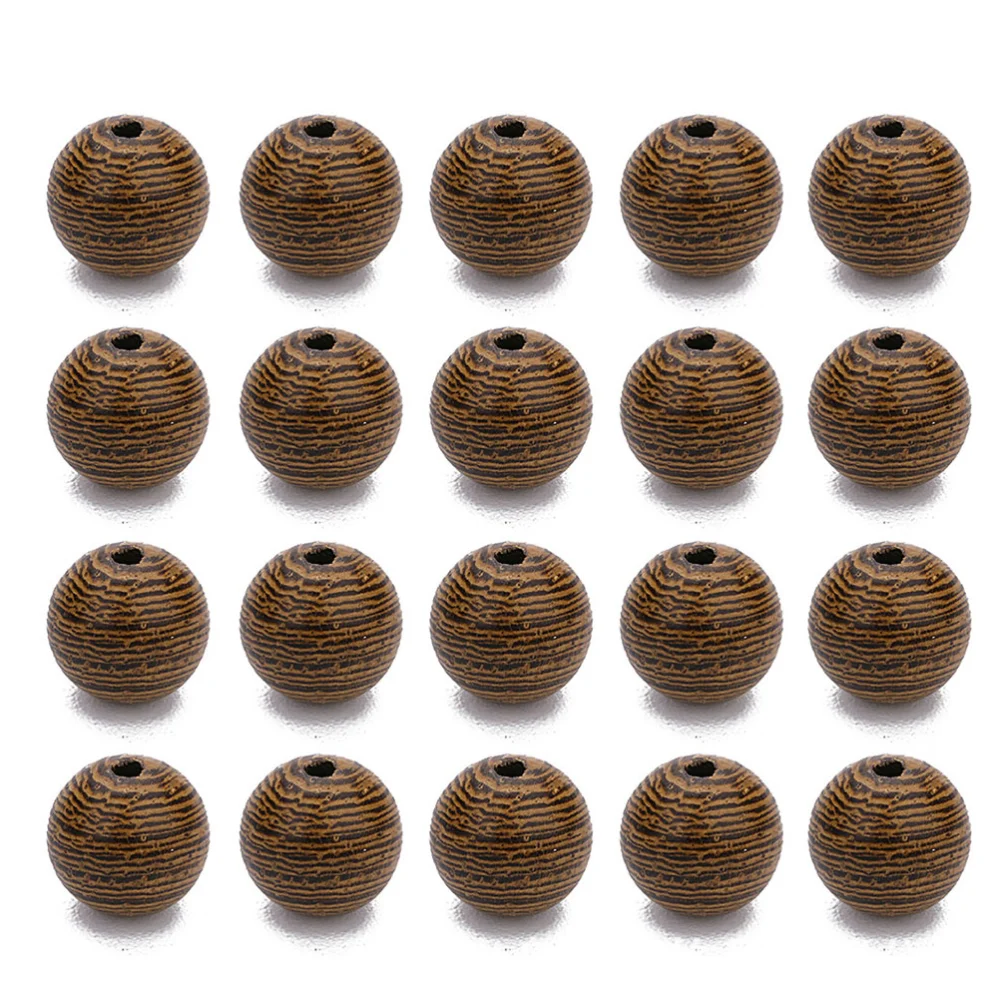 200pcs 8.5MM Grain Wooden Beads Round Beads DIY Craft Beads Creative DIY Jewelry Accessories for Bracelet Necklace Earring