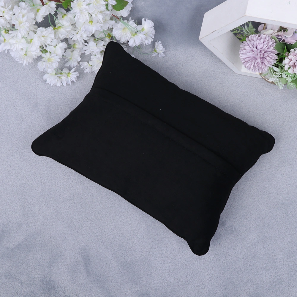 Breathable Office Chair Sofa Pillow Suede Fabric Car Cushion Multifunctional Waist Protection Cushion (Black)