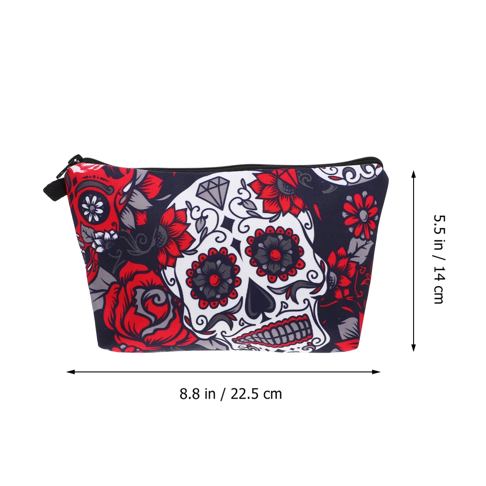 Makeup Product Storage Bag for Women Chic Design Skull Handheld Makeup Pouch