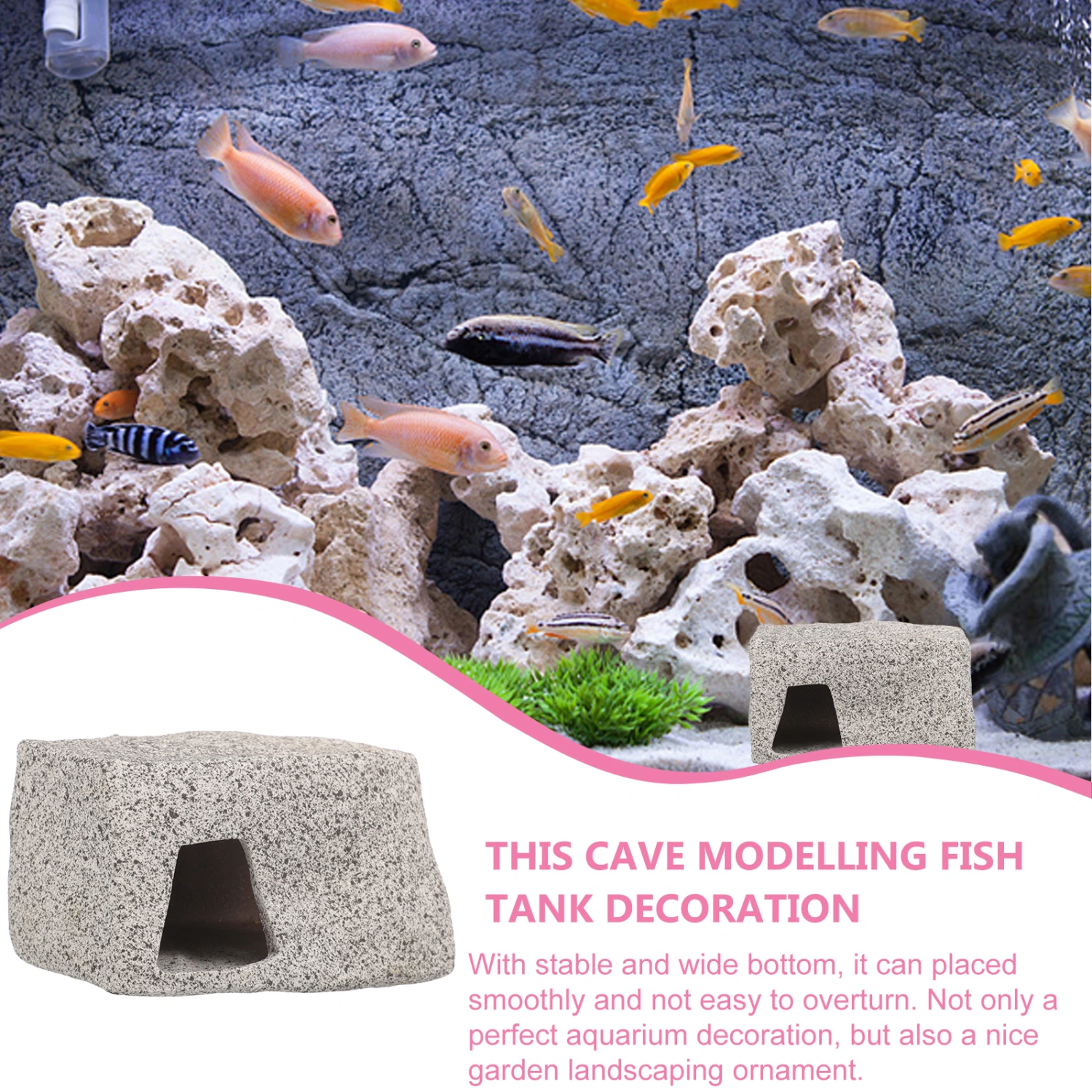 Shrimp Cave Purple Sands Fish Cave Decorative Aquarium Ornament Fish Tank Craft Accessory